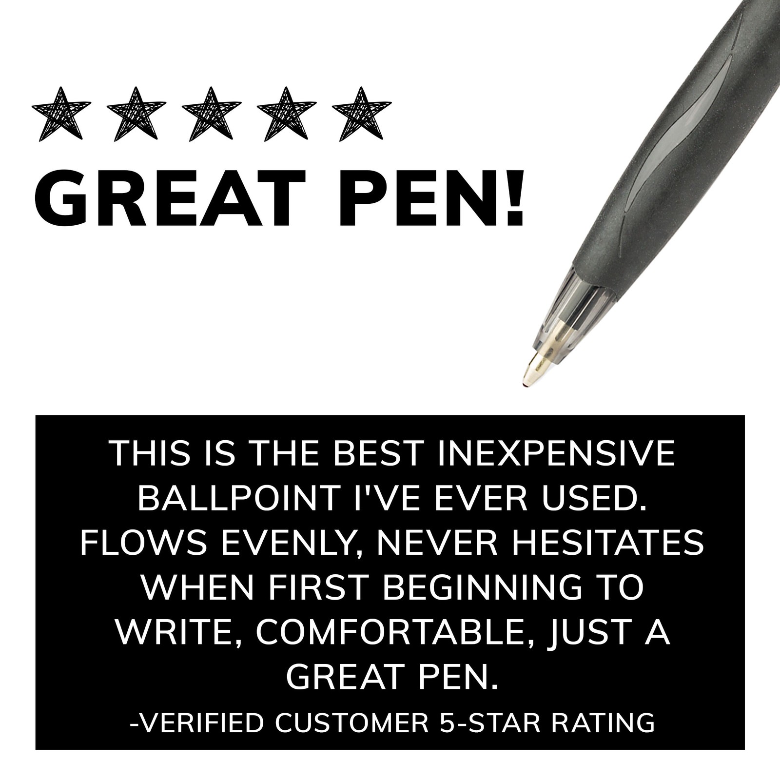 BIC Glide Black Retractable Ballpoint Pens, Medium Point (1.0mm), 12-Count,