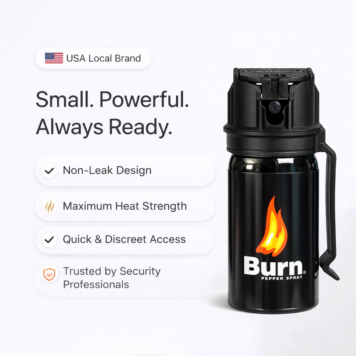 2 Pack Burn Pepper Spray 1.35oz Police Strength OC Personal Safety Self Defense