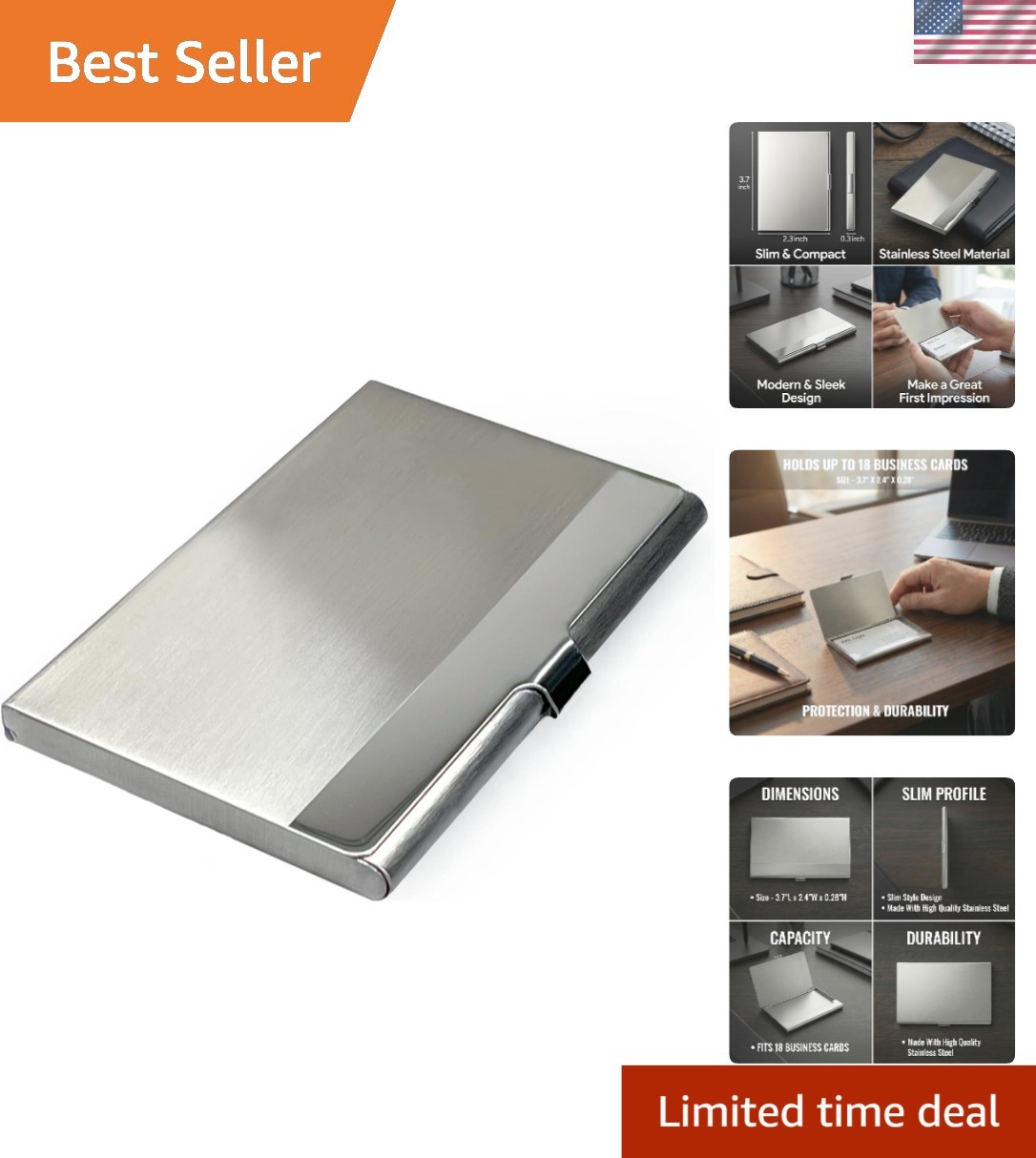 Unisex Minimalist Stainless Steel Business Card Holder – Effortlessly Chic