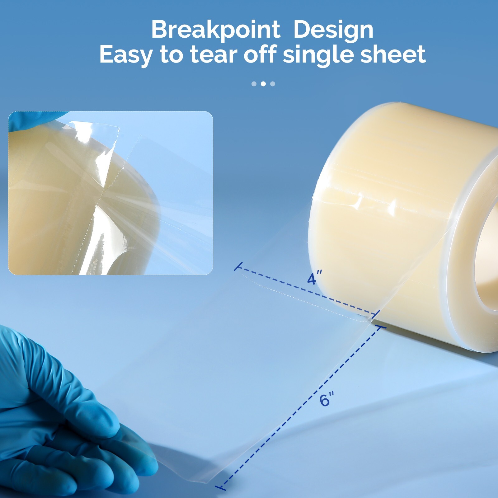 8 Rolls JMU Dental Barrier Film Sticky Wrap Clear 4″ x 6″ 1200 Sheets