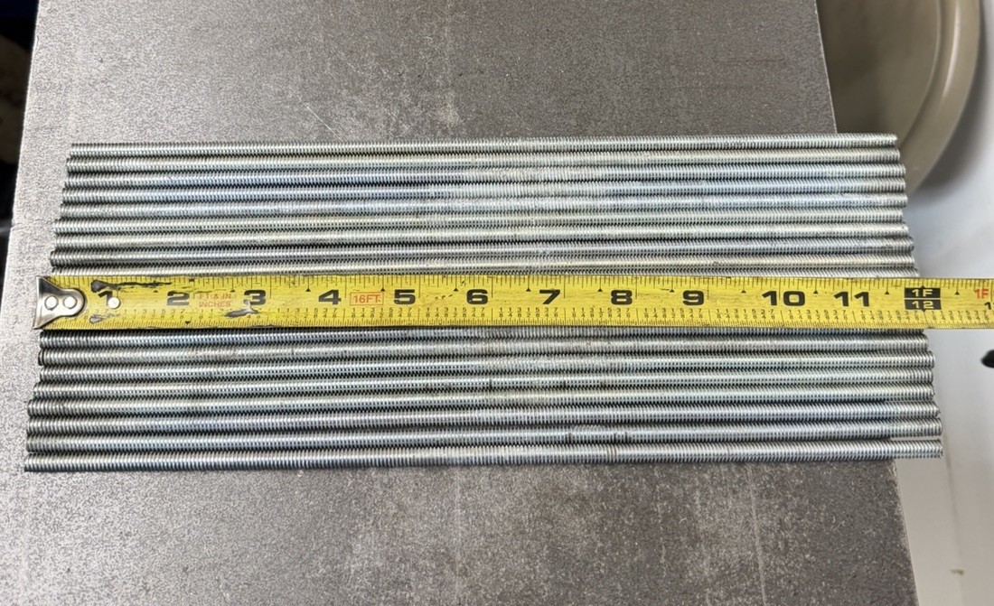 Threaded Rod 1/4-20″ x 12″ Zinc Plated Steel All Thread Rods Coarse (20 PC LOT)