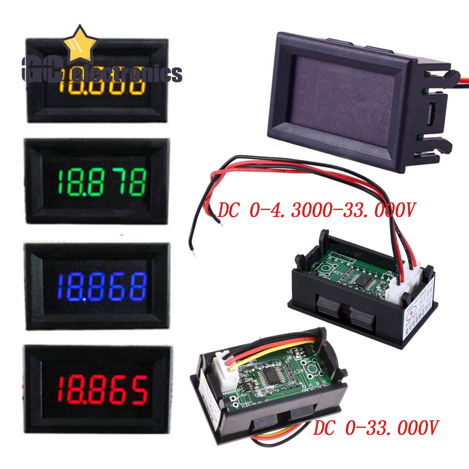 0.36″5Digit DC0-33.000V/0-4.3000-33.000V Precision Digital Voltmeter Panel Meter