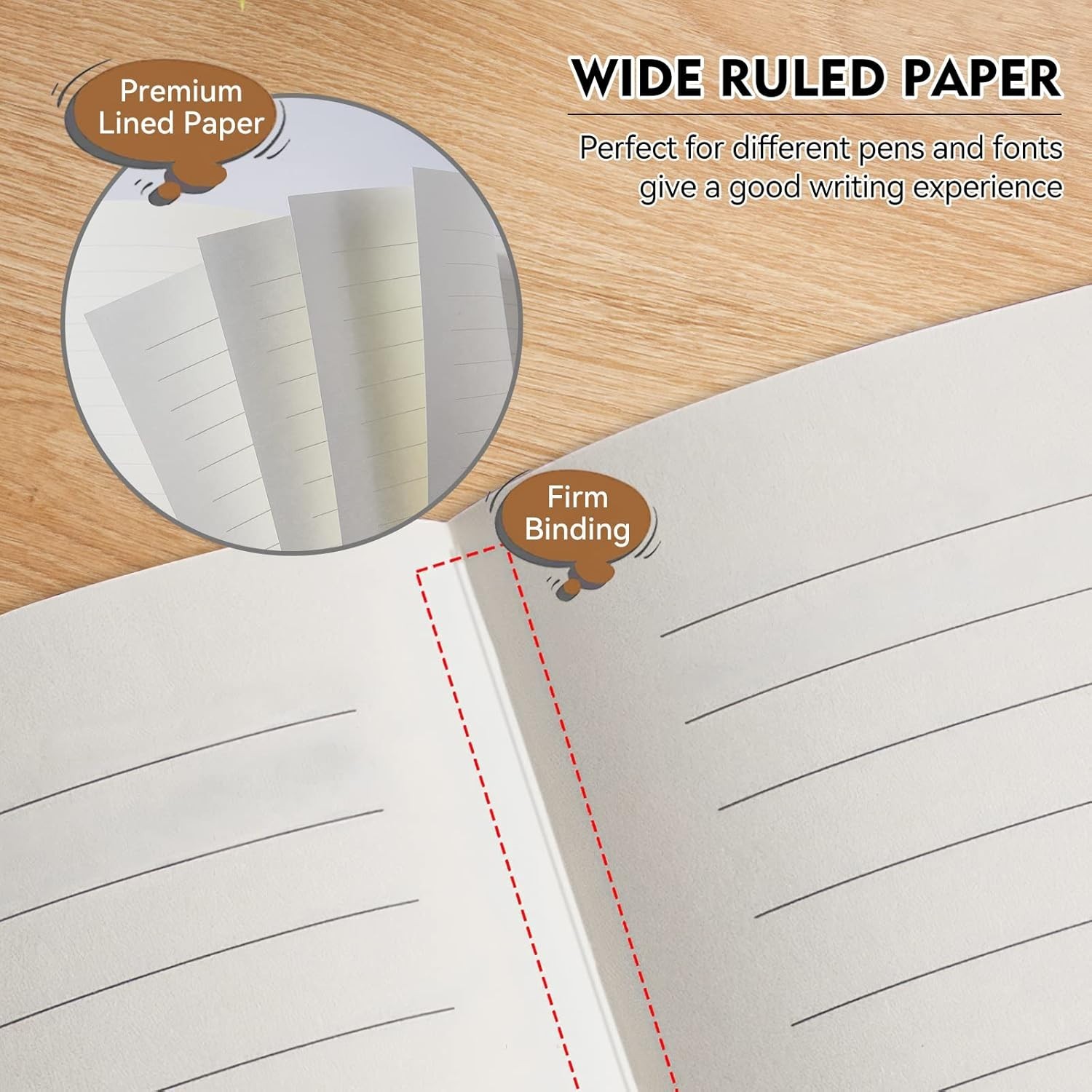 200-Page Leather Notebook – College Ruled A5 Journal for Everyday Use
