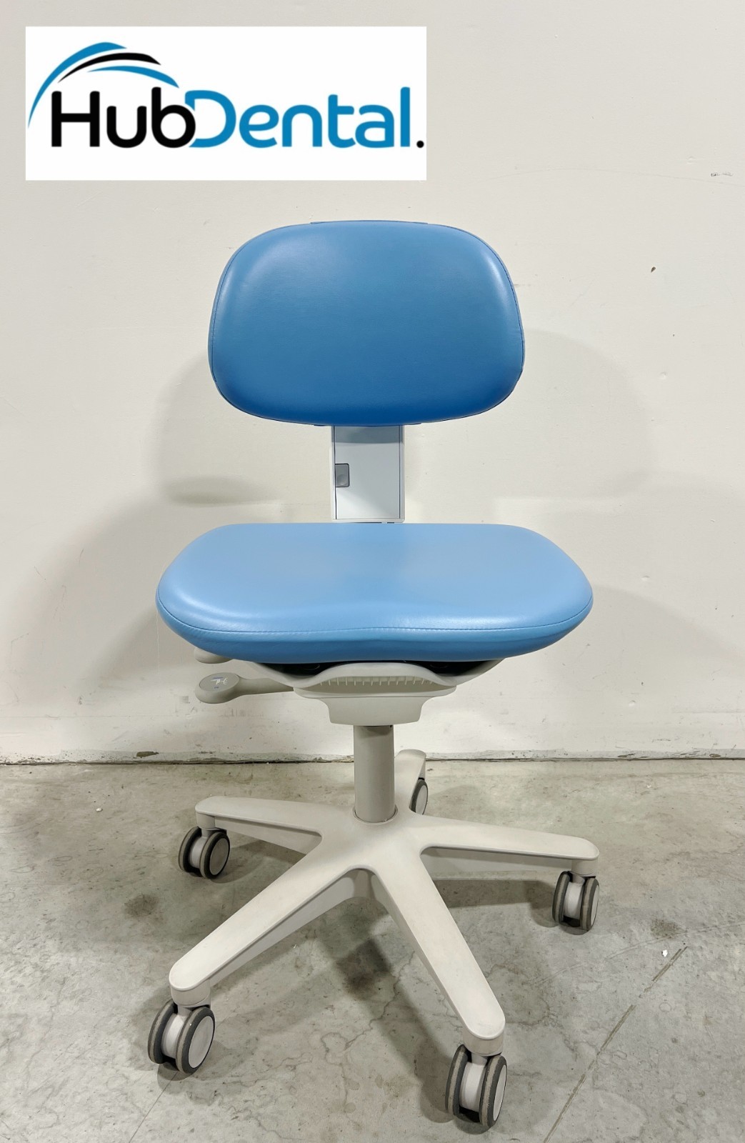 Adec 521 Doctors Stool S/n A12199. NEW Ultra Leather Upholstery Lt Blue