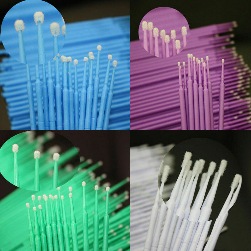 100Pcs Dental Disposable Bendable Micro Brush Applicator/Long Type/Taper Brush
