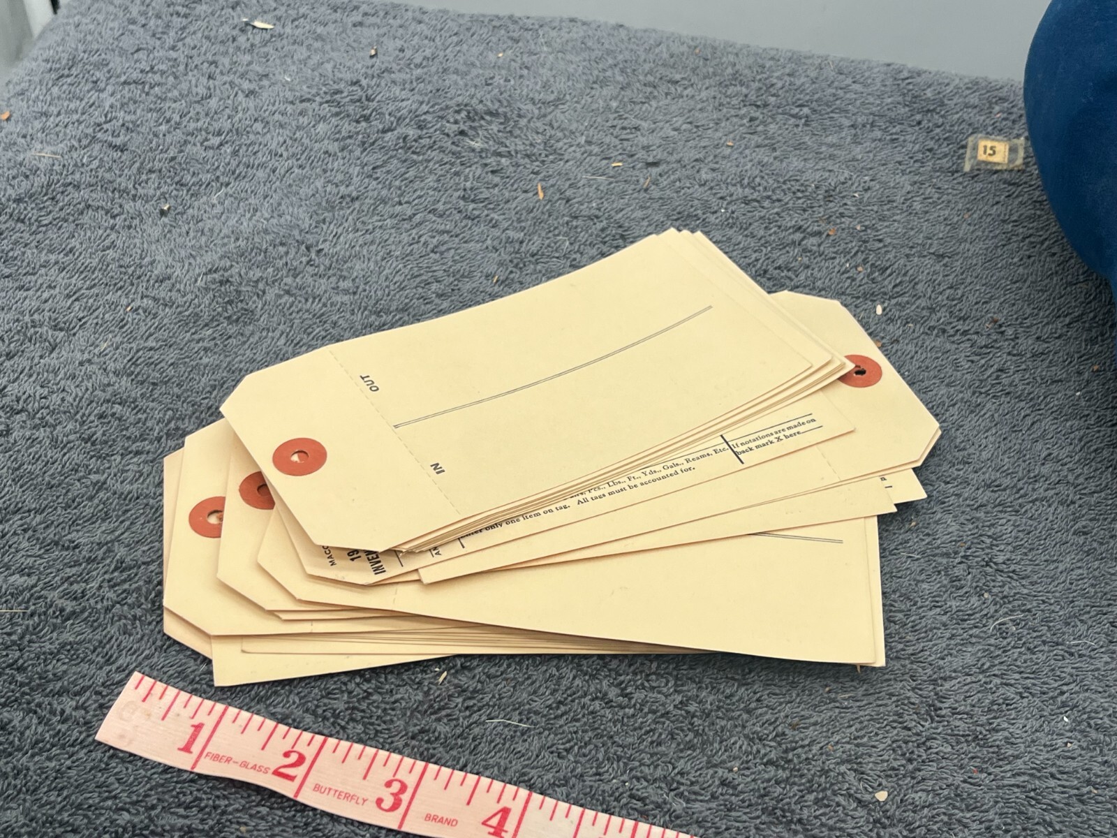 vintage deadstock inventory store label tags office antique numbered lot 50