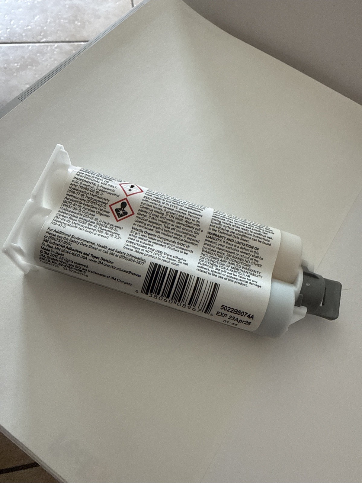 3M 810 Acrylic Adhesive, Dp 810 Black Dual-Cartridge, 1:1 Mix Ratio 20 Min DP810