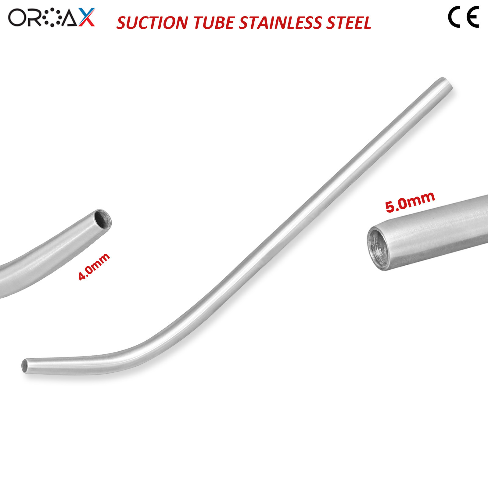 Dental Suction Tube 4–5mm Stainless Steel Surgical Aspirator Cannula Reusable