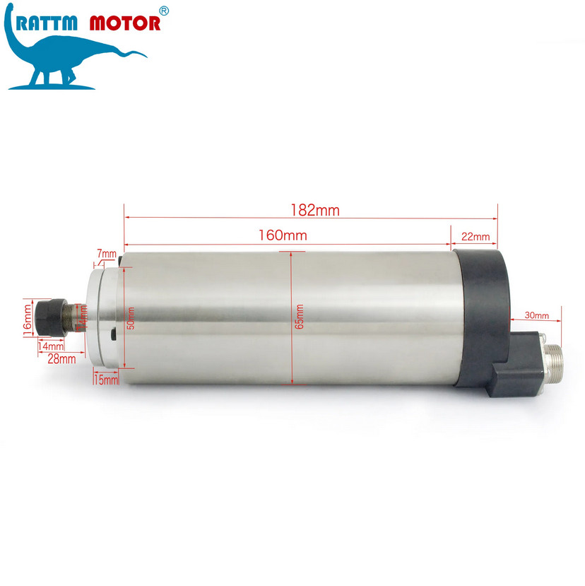 【USA】800W 0.8KW Air-cooled Spindle Motor ER11 220V 65mm 24000RPM For CNC Router