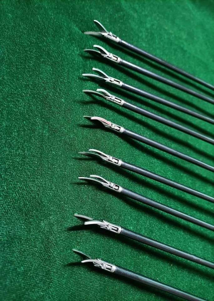 9PC Laparoscopic Curved Scissor 5mmx330mm Reusable Endoscopy Surgical Instrument