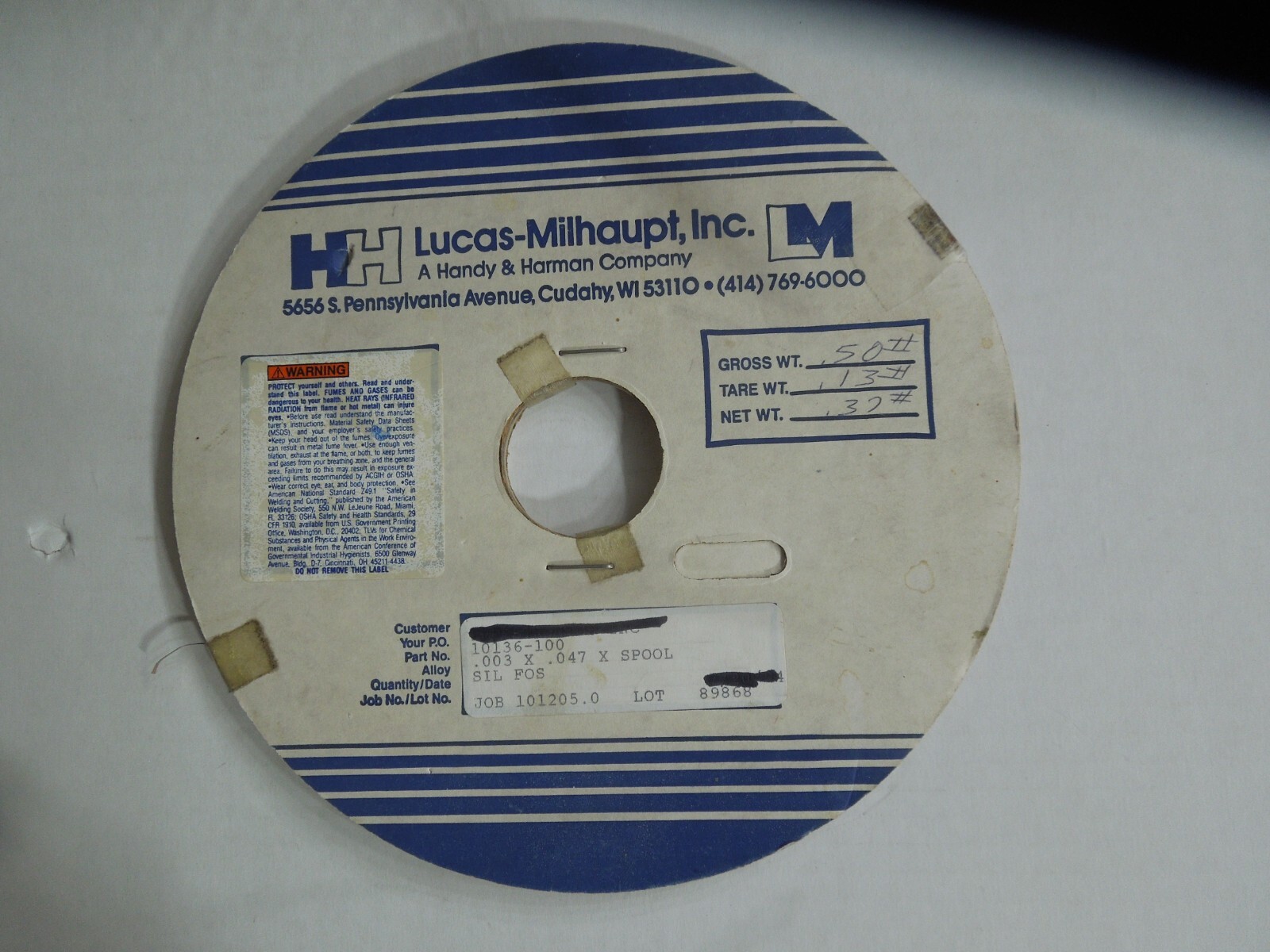 LUCAS MILHAUPT SIL- FOS STRIP .0030 THICKNESS x .047 WIDTH X SPOOL