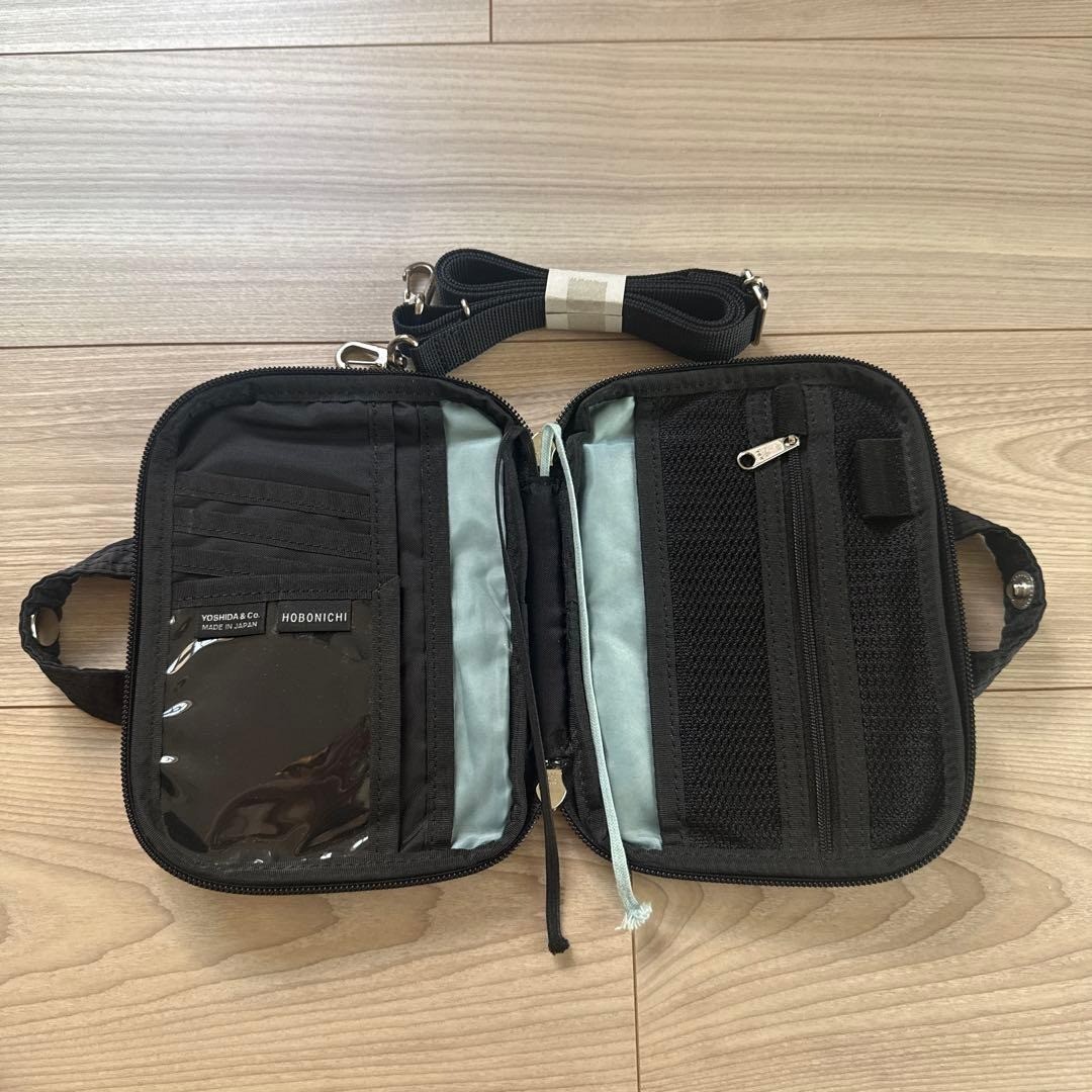 HOBONICHI Techo x PORTER Stroll A6 Cover Black Shoulder Strap POTR
