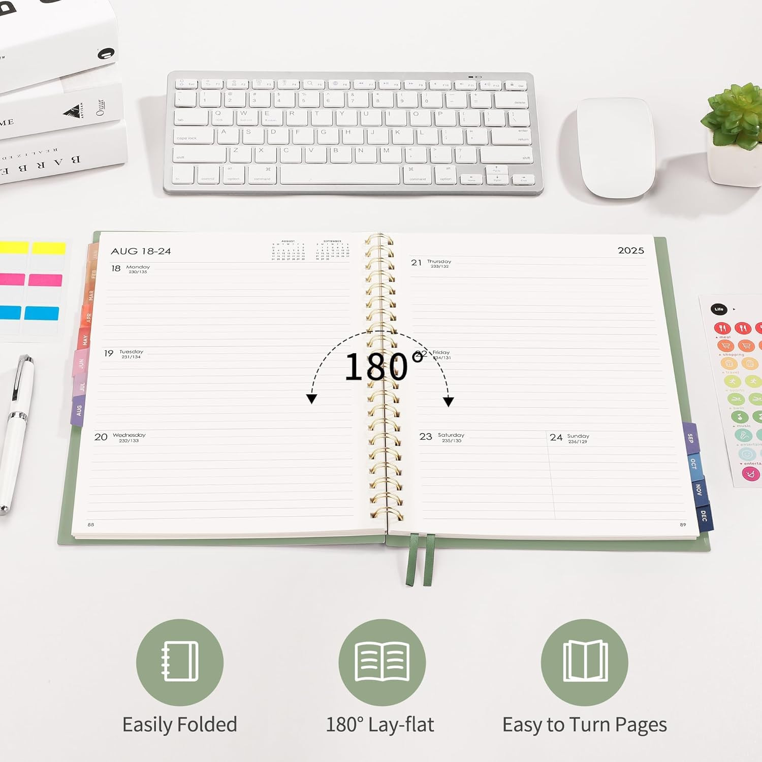 2025 Planner, Weekly and Monthly Planner, Jan 2025 – Dec 2025, 8.5″ × 11″, Large