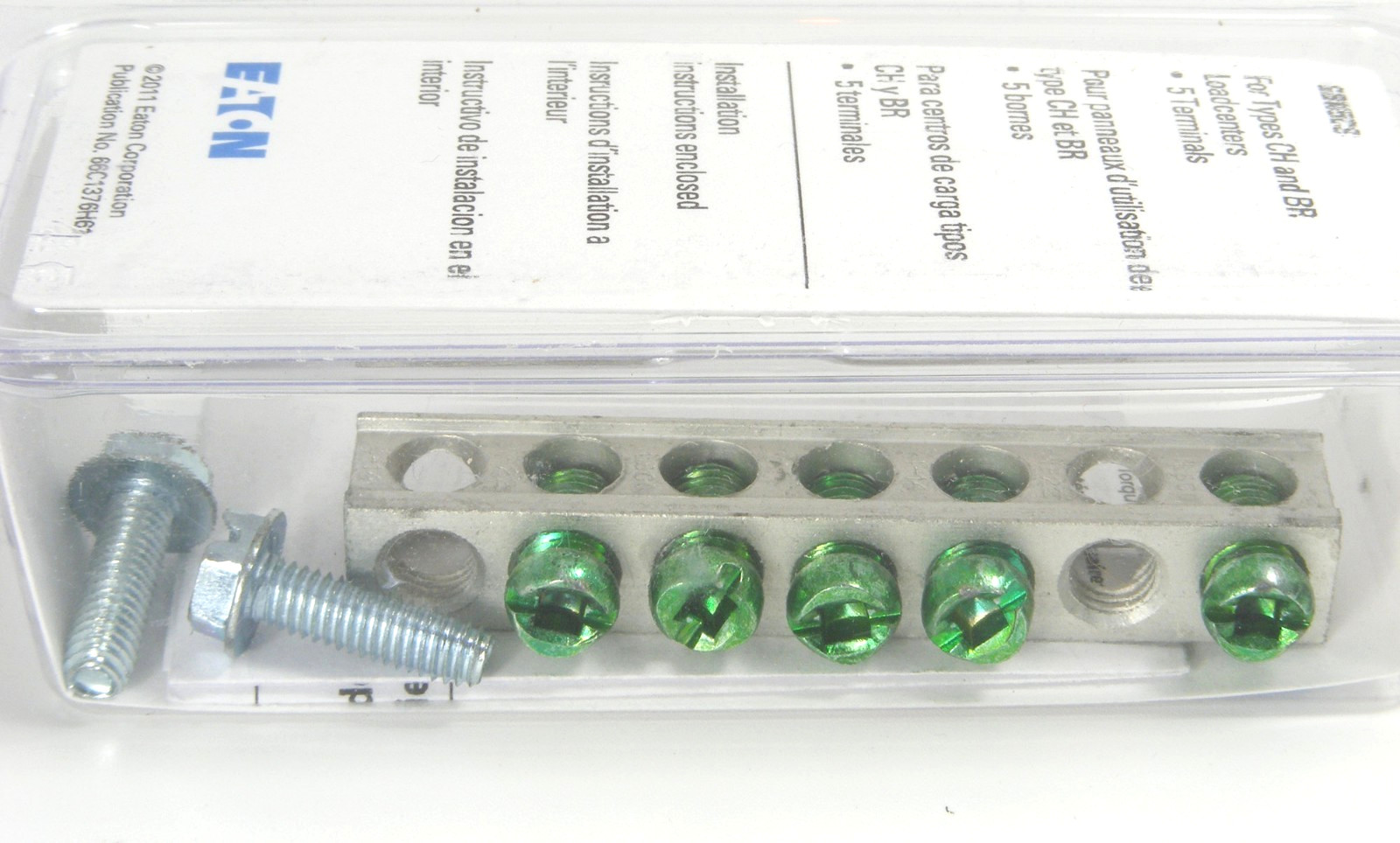 NEW Eaton Cutler-Hammer GBK5 GBK5CS Ground Bar Kit, 5-Terminal, Clamshell Pack