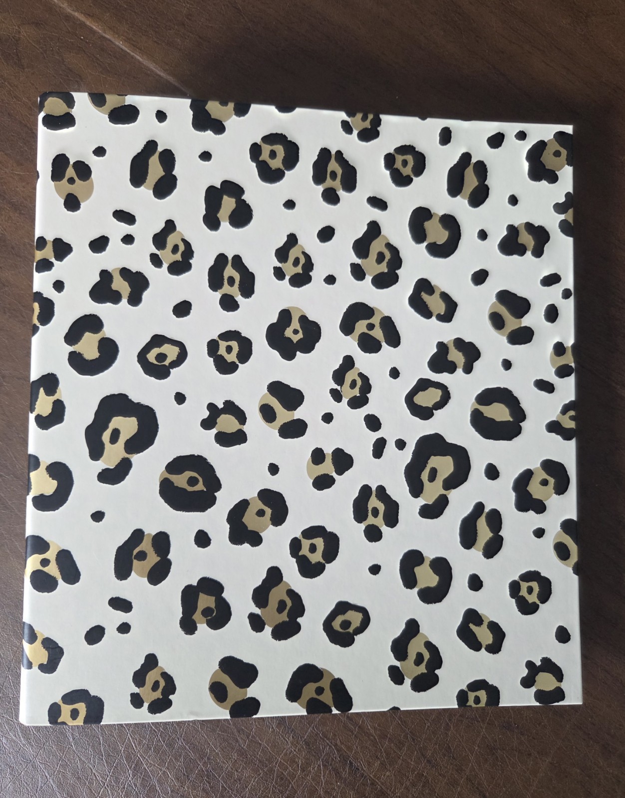 Eccolo Leopard Print 3-Ring Binder White Black Gold Daily Use