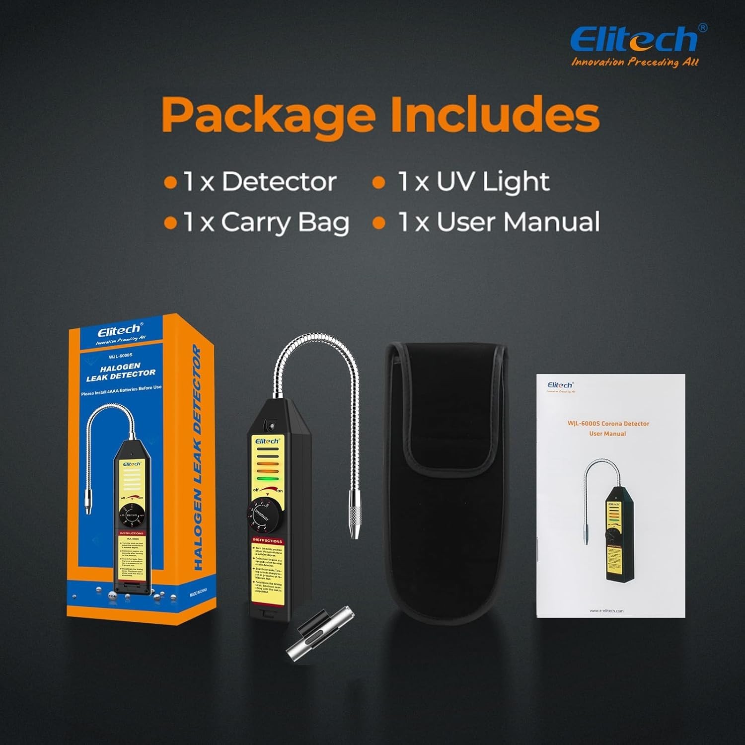 Halogen Refrigerant Leak Detector with Adjustable Sensitivity & Quick Response