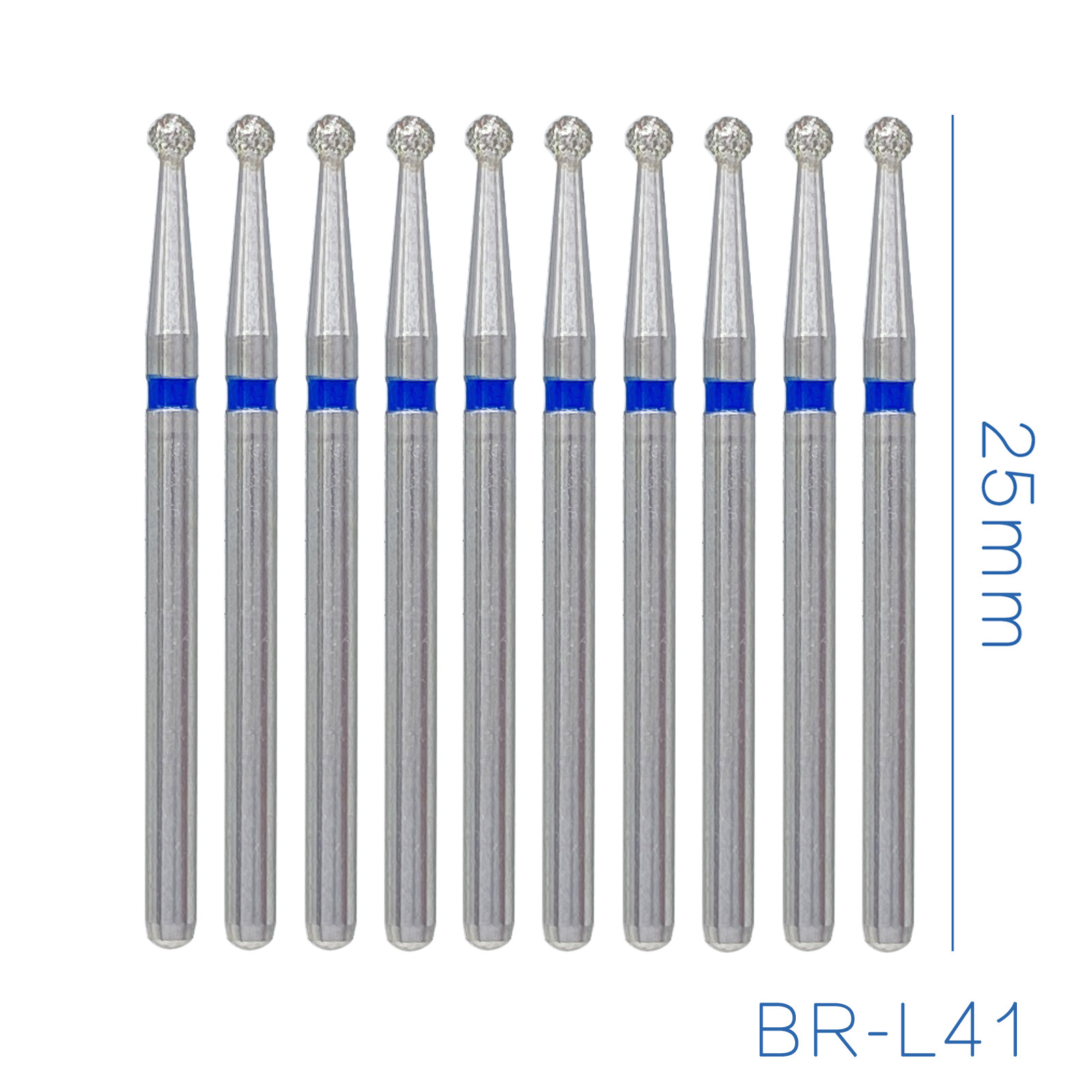 10Pc AZDENT Dental Diamond Burs Ball Round For High Speed Handpiece FG 1.6mm