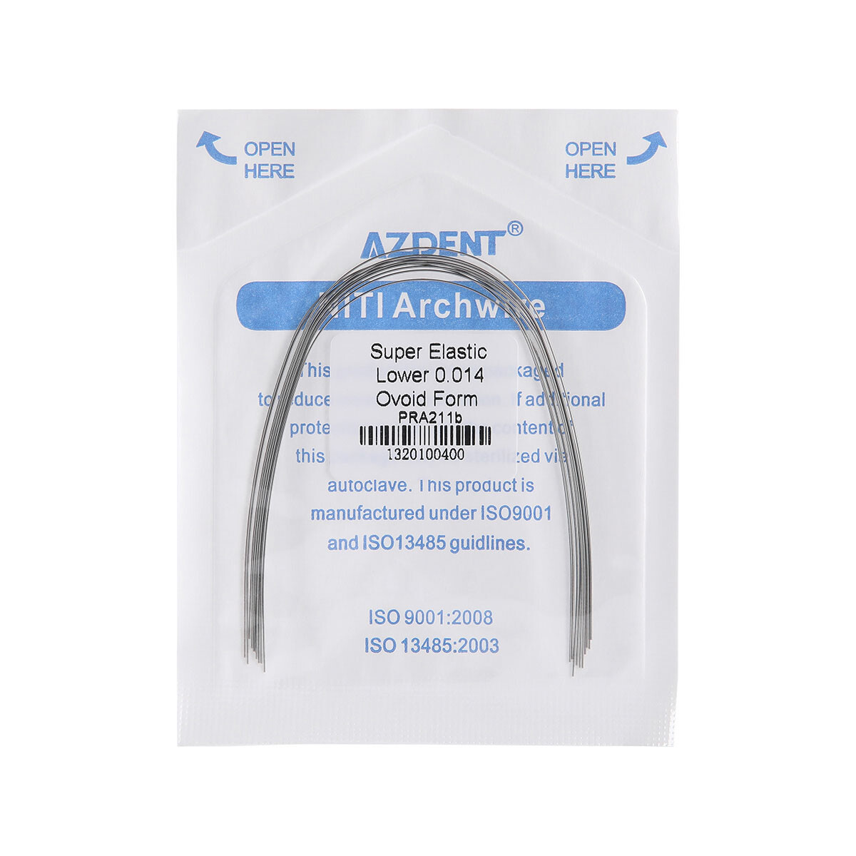 10Pcs AZDENT Dental Orthodontic Round Arch Wires Super Elastic Niti Ovoid Form