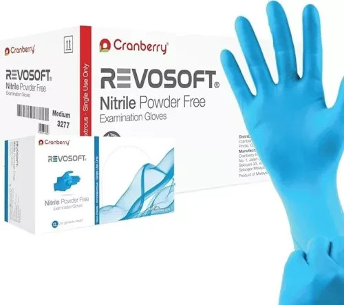 Cranberry Revosoft Nitrile Exam Gloves (Powder-free) Size Large Box of 300