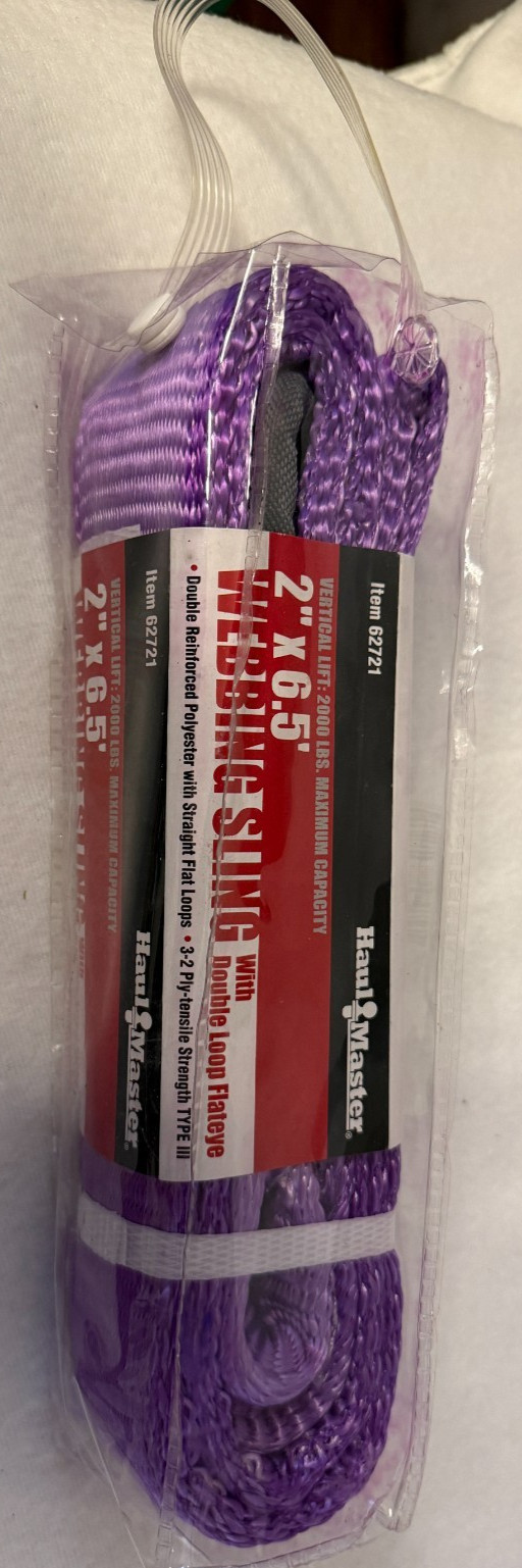 HAUL MASTER 2in x 6.5ft WEBBING SLING 2000 LB LIFT STRAP NEW