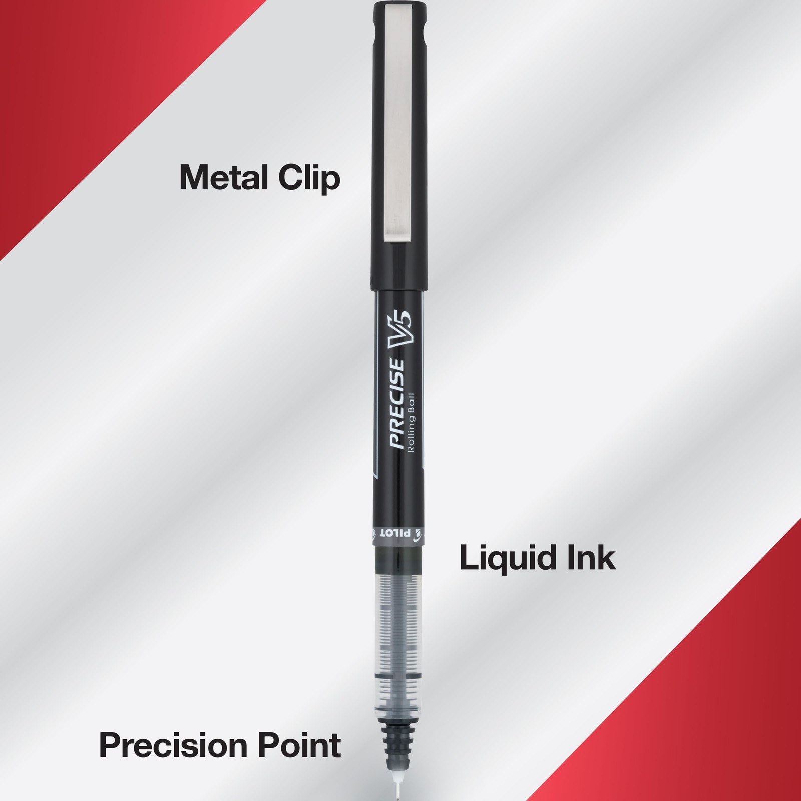 Pilot, Precise V5, Capped Liquid Ink Rolling Ball Pens, Office Product
