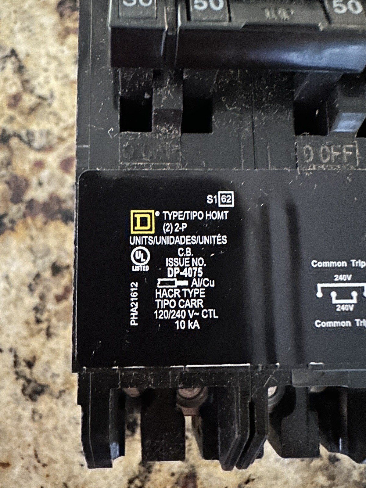 Square D HOMT230250 30AMP and 50AMP combined! 220/240 Miniature Circuit Breaker