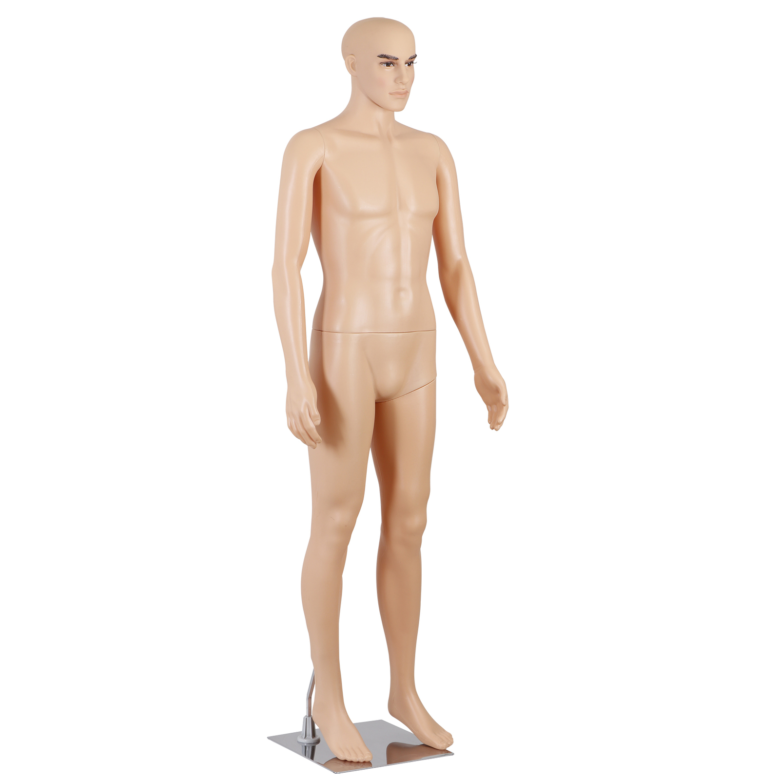 Adjustable Male Mannequin Egghead Plastic Full Body Dress Form Display Base 72″