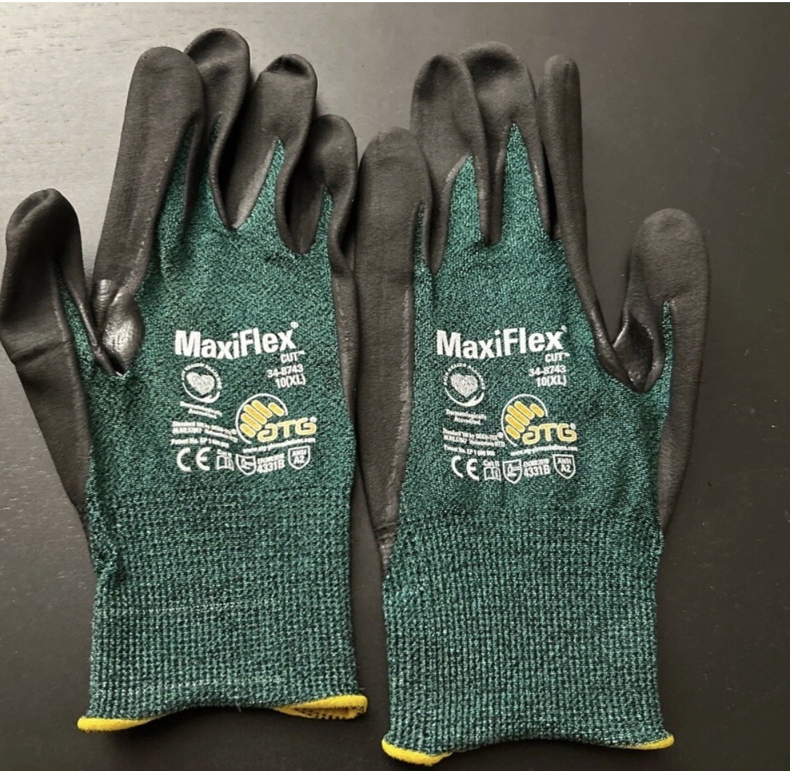 MaxiFlex Nitrile Micro-Foam Coated ANSI A2 Cut Resistant Gloves 34-8743(3-Pack)