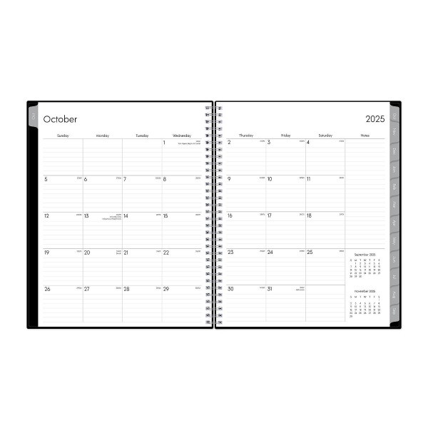 2026 Weekly/Monthly Planner 8.5"x11" Enterprise Black