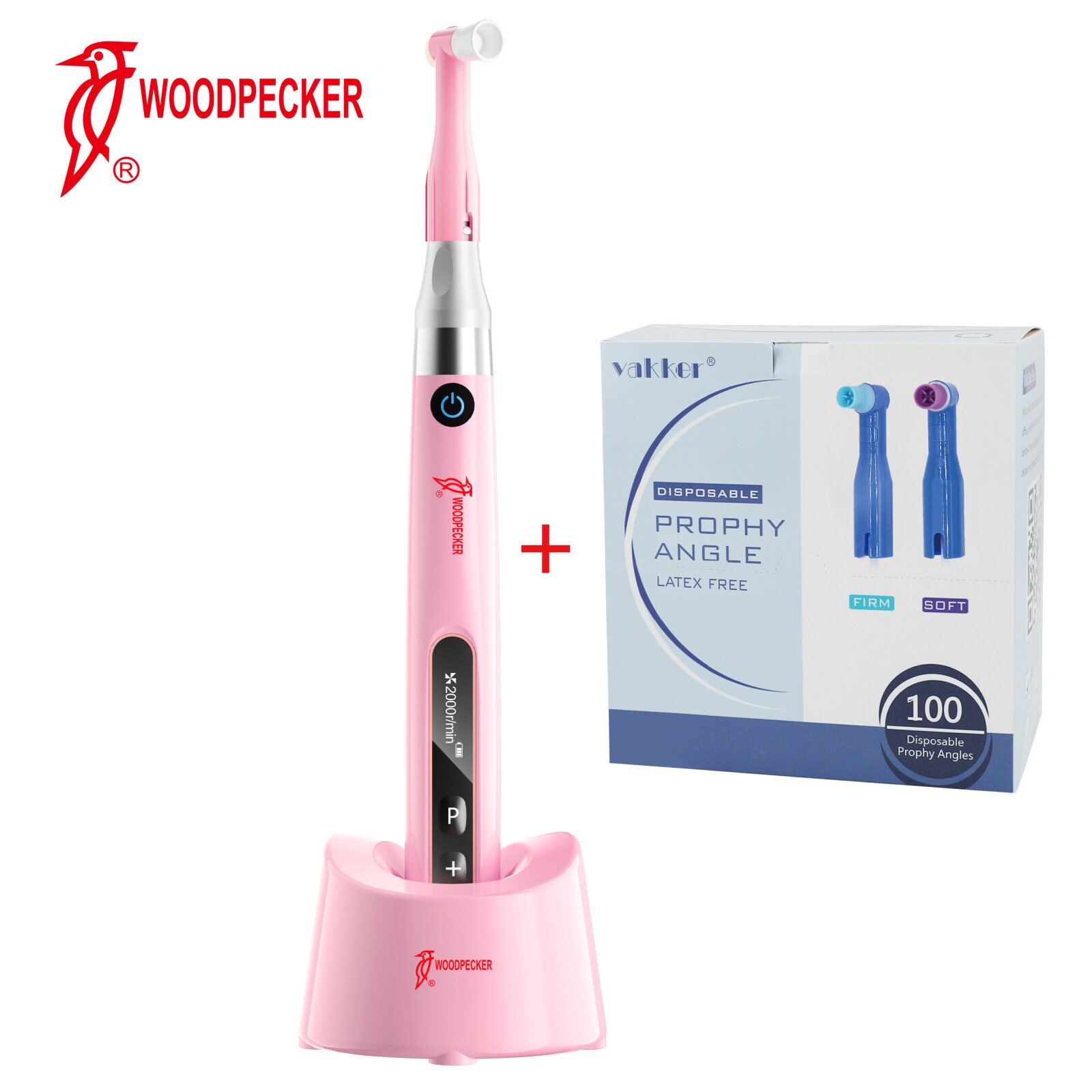 Woodpecker Prophy Mini Dental Cordless Hygiene Handpiece & 100 Prophy Angles 5V