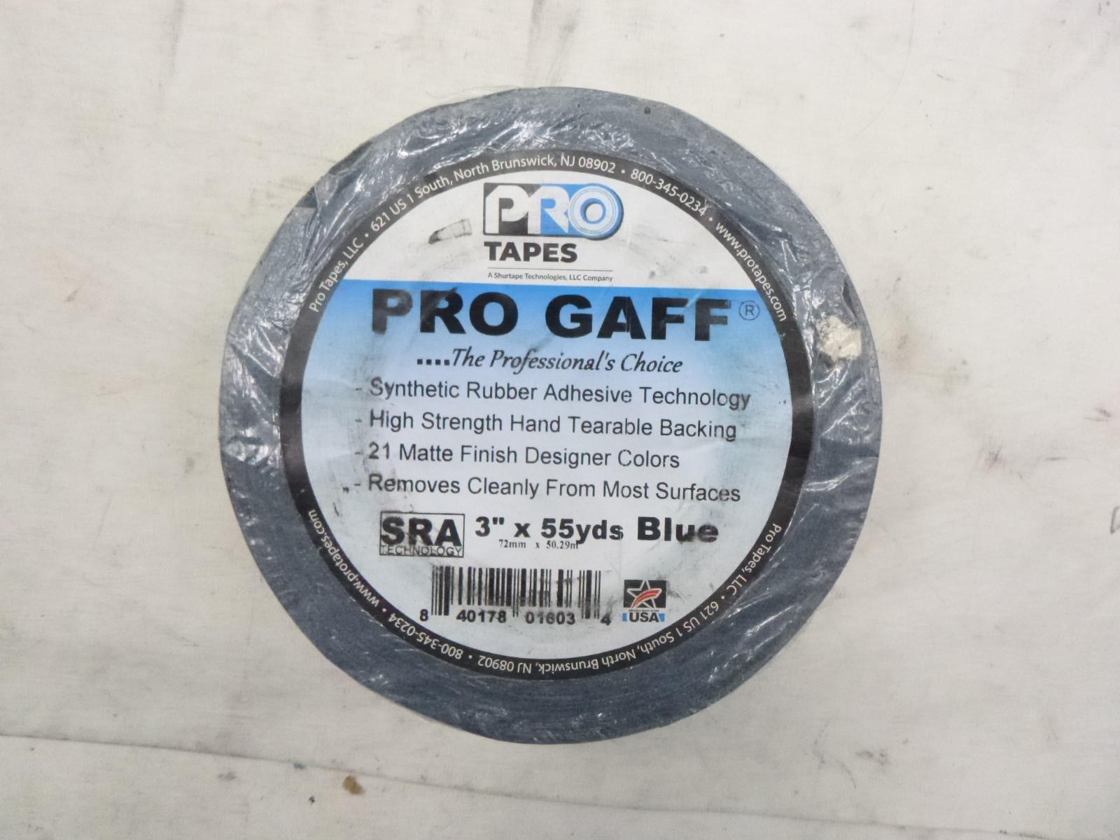 ProTapes Pro Gaff Matte Cloth Tape with Rubber Adhesive 3″ x 55yds Blue