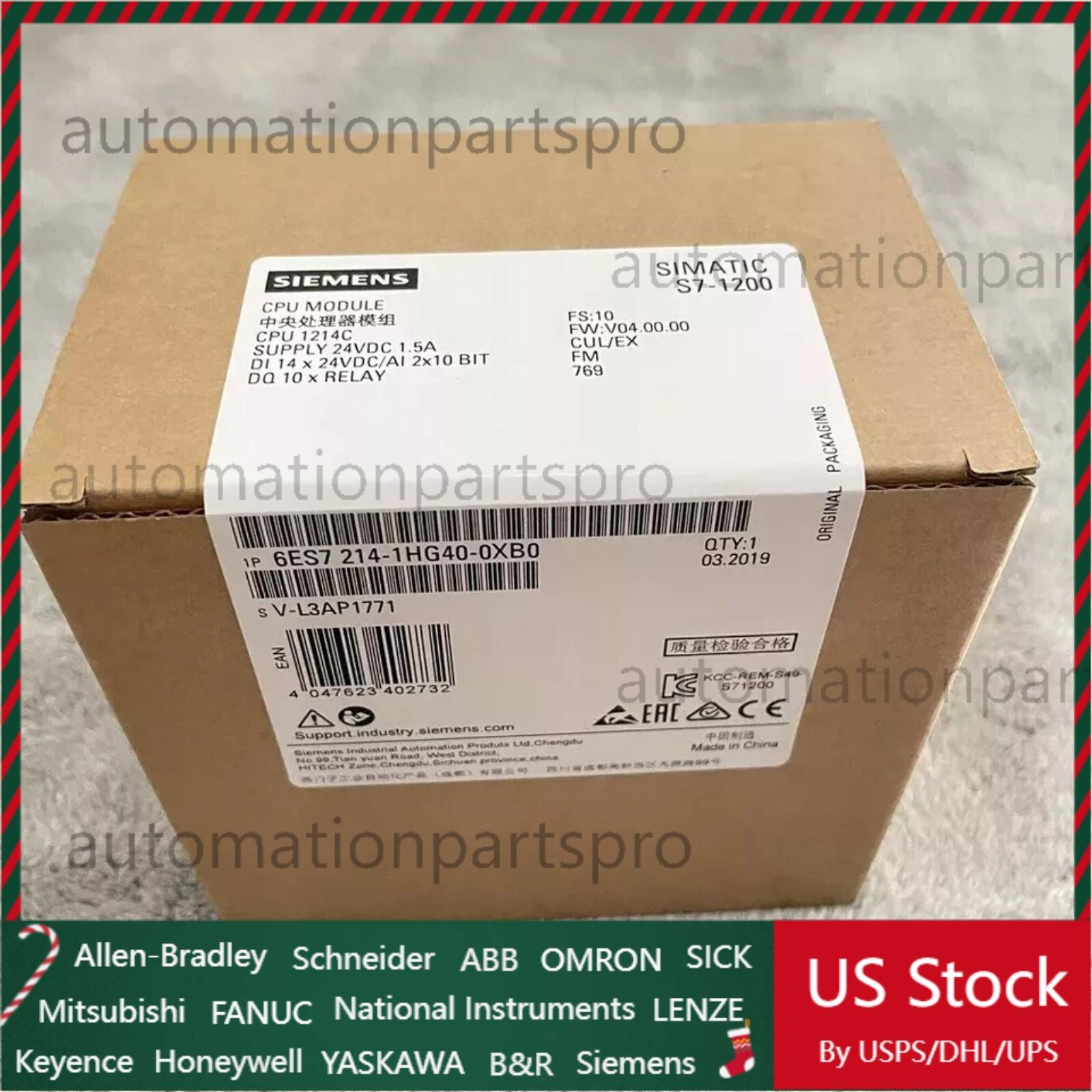 New Siemens SIMATIC S7-1200 CPU 1214C 6ES7214-1HG40-0XB0 6ES72141HG400XB0