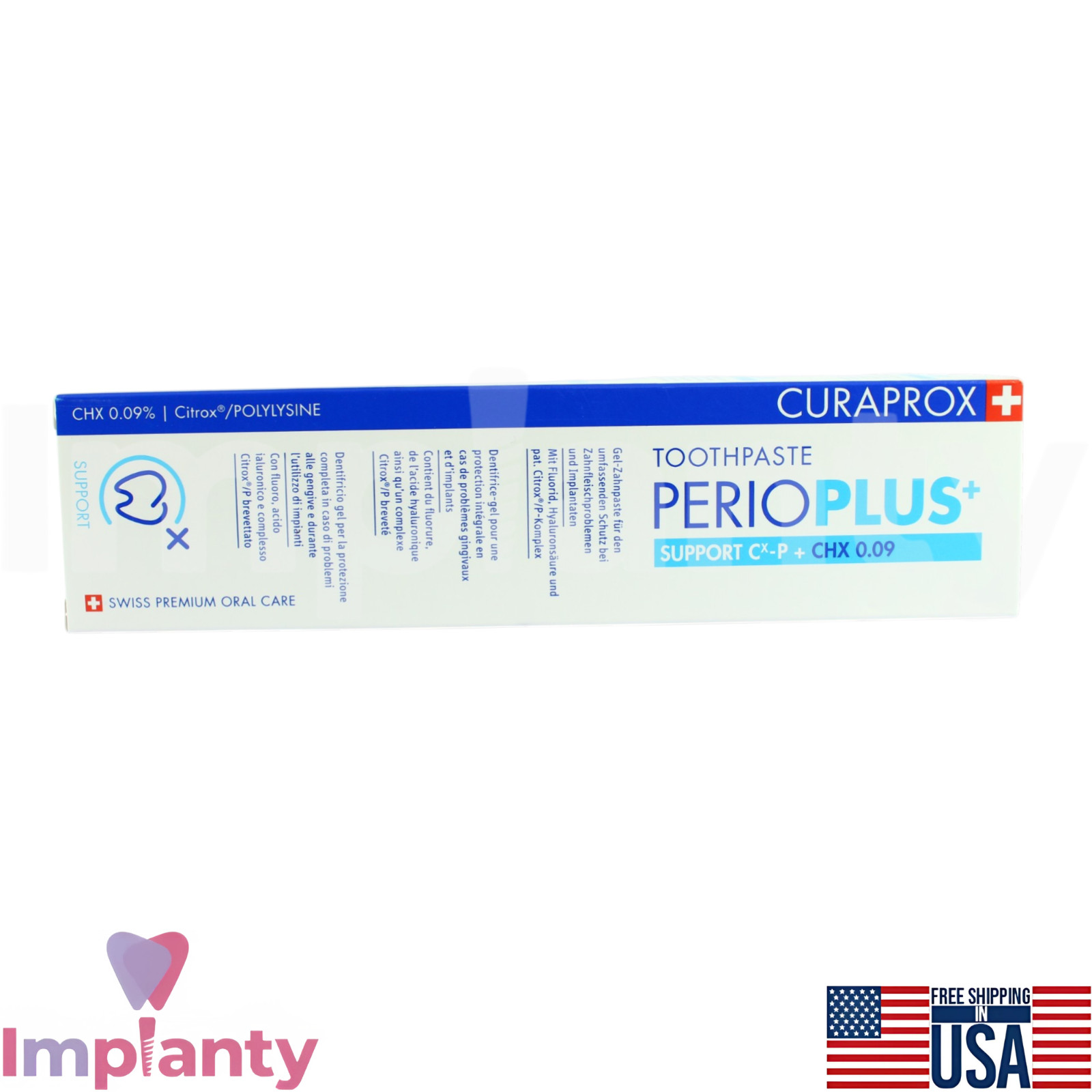 Curaprox Dental Toothpaste 75ml CHX 0.09% Plaque Control Daily Oral Care