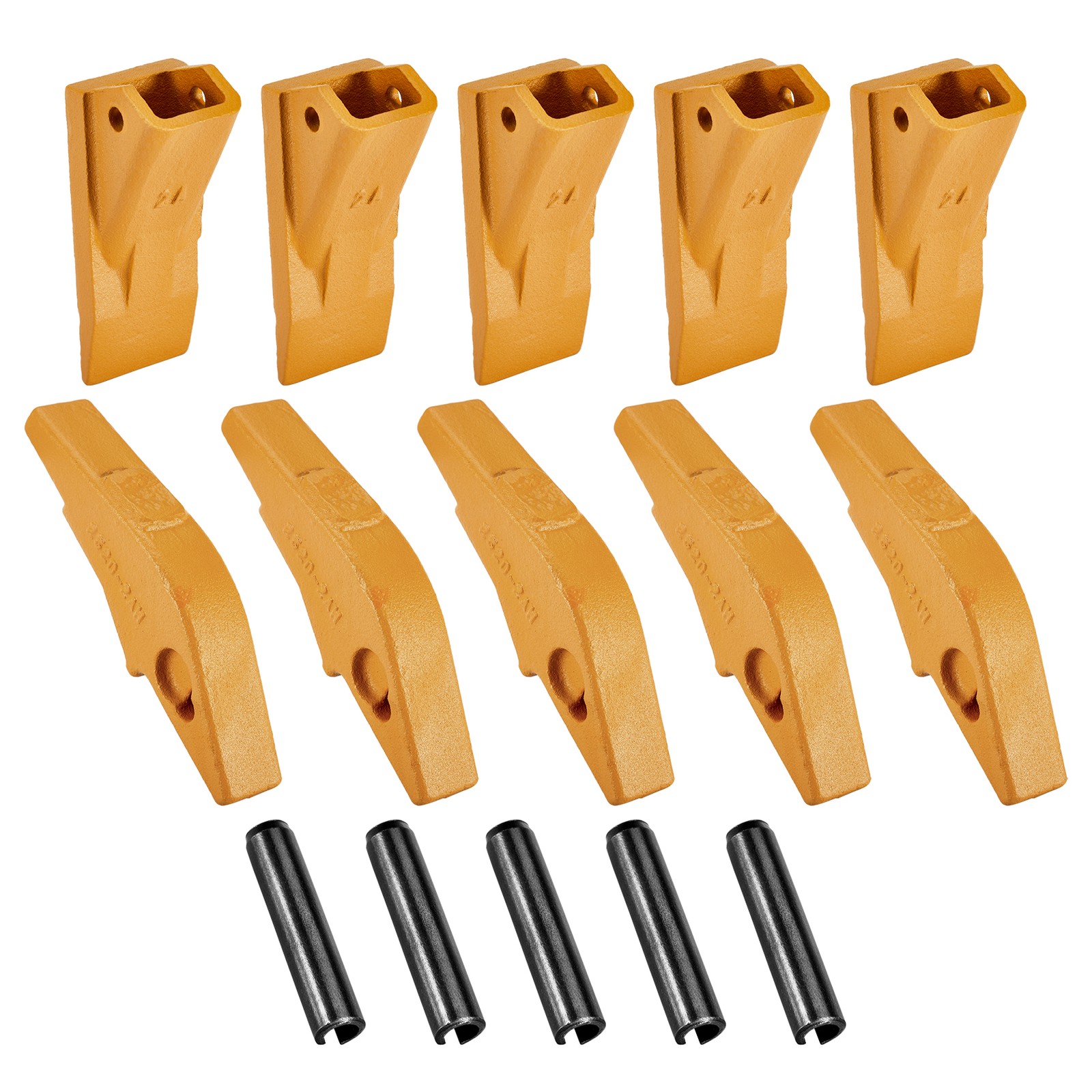 New Weld-on Flush Mount L2520N-2AH Bucket Shanks 2A Bucket Teeth with Pins 5 Set
