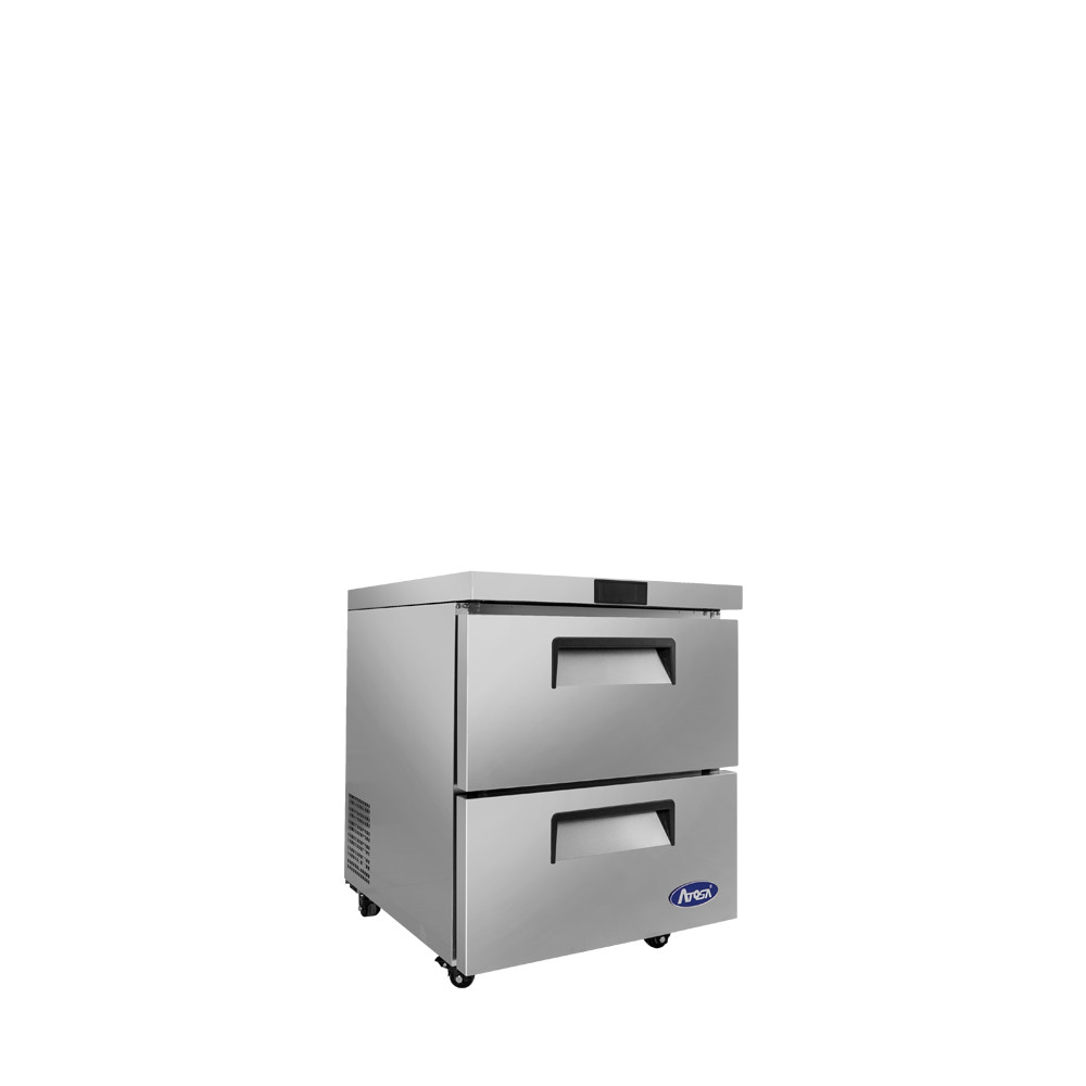 Atosa 27″ Under Counter 2 Drawer Refrigerator, Casters, MGF8415GR, Free Shipping