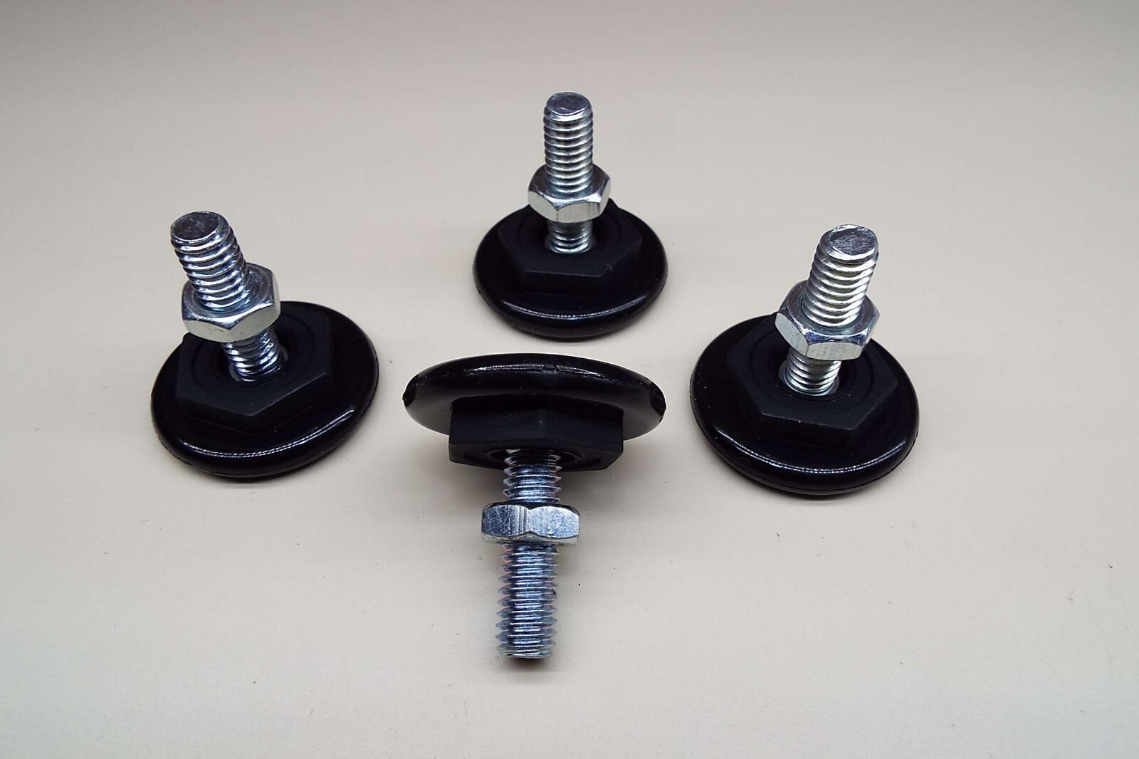 x4 FEET ADJUSTABLE GLIDE NYLON LEVELING PAD 1.375 BASE 5/16-18 ESSENTRA WITH NUT