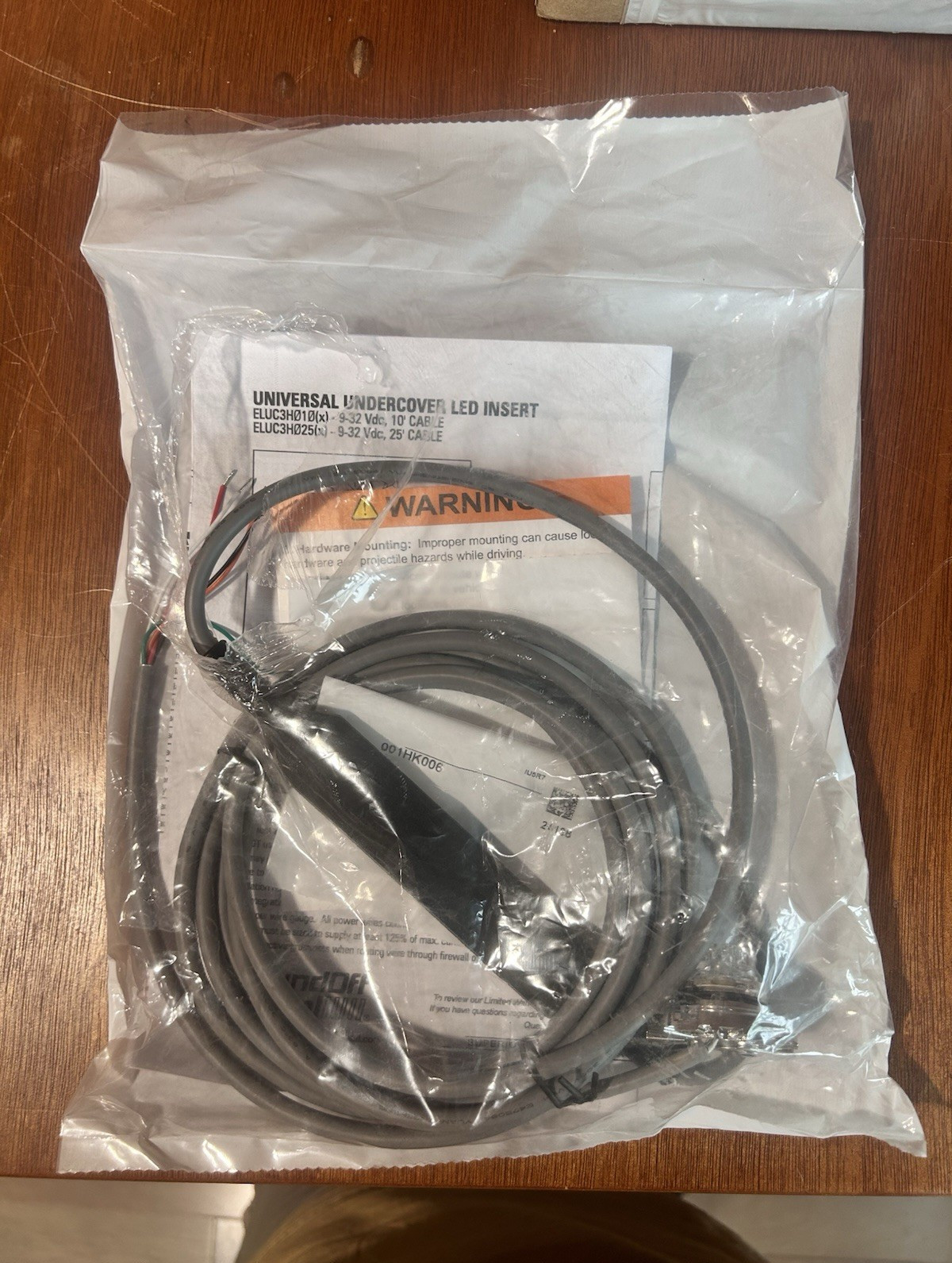 SoundOff Signal Universal Undercover LED Insert White 10ft Cable MPN ELUC3H010W