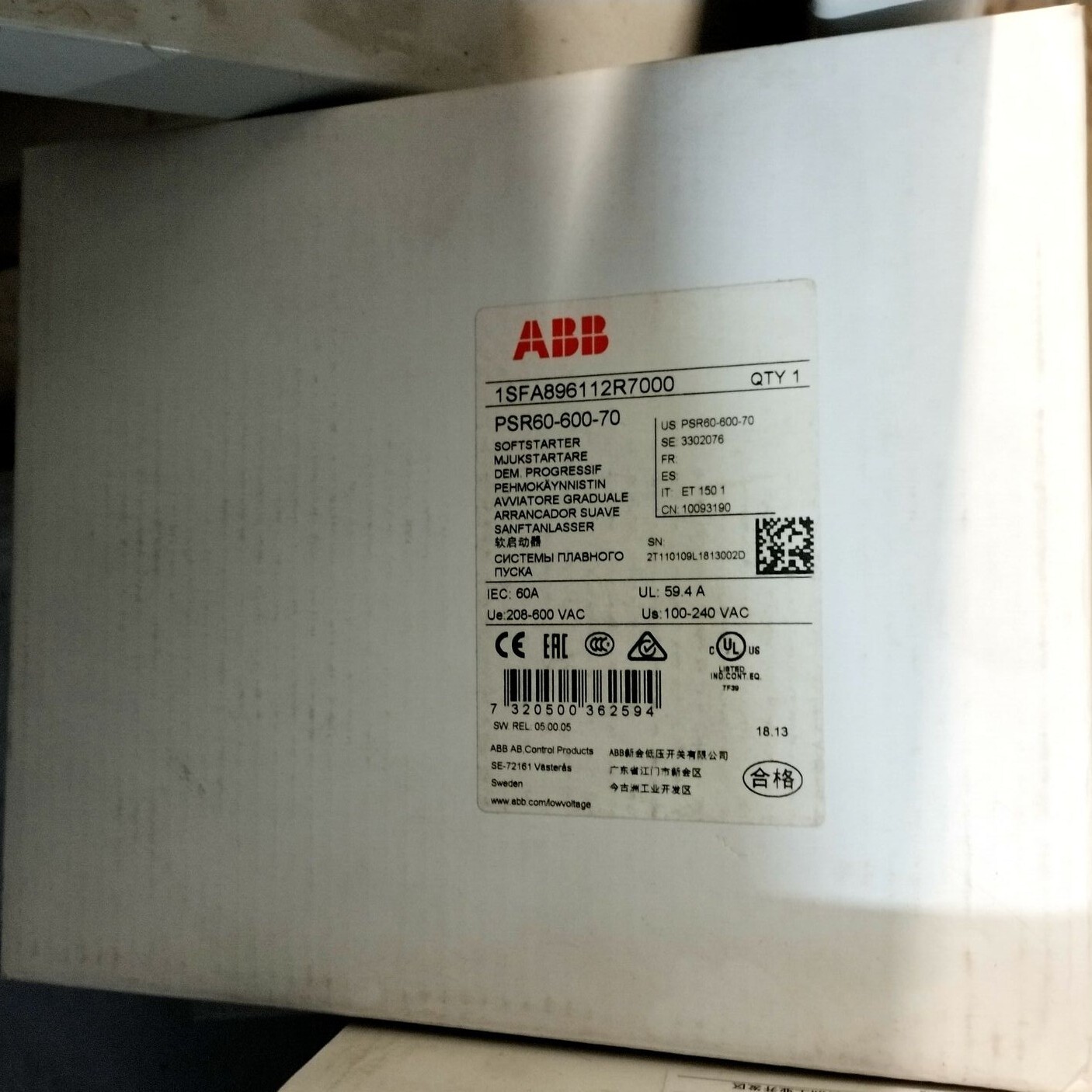 ABB PSR60-600-70 ABB Soft Starter PSR60-600-70 Brand New Fast Shipping 1pcs