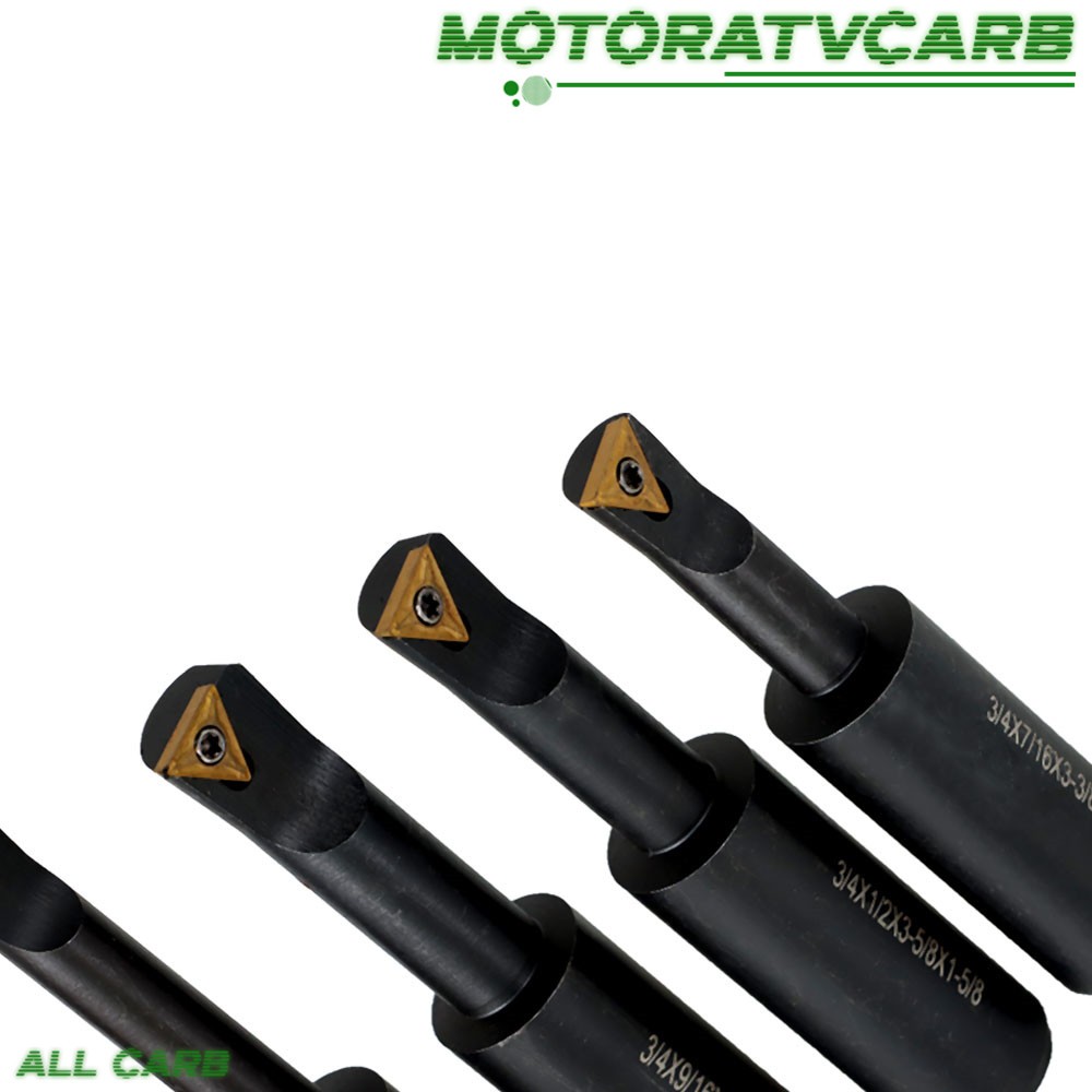 ALL-CARB 8Pcs 3/4″ Shank Indexable Boring Bars 90 Degree Round Shank Boring Bars