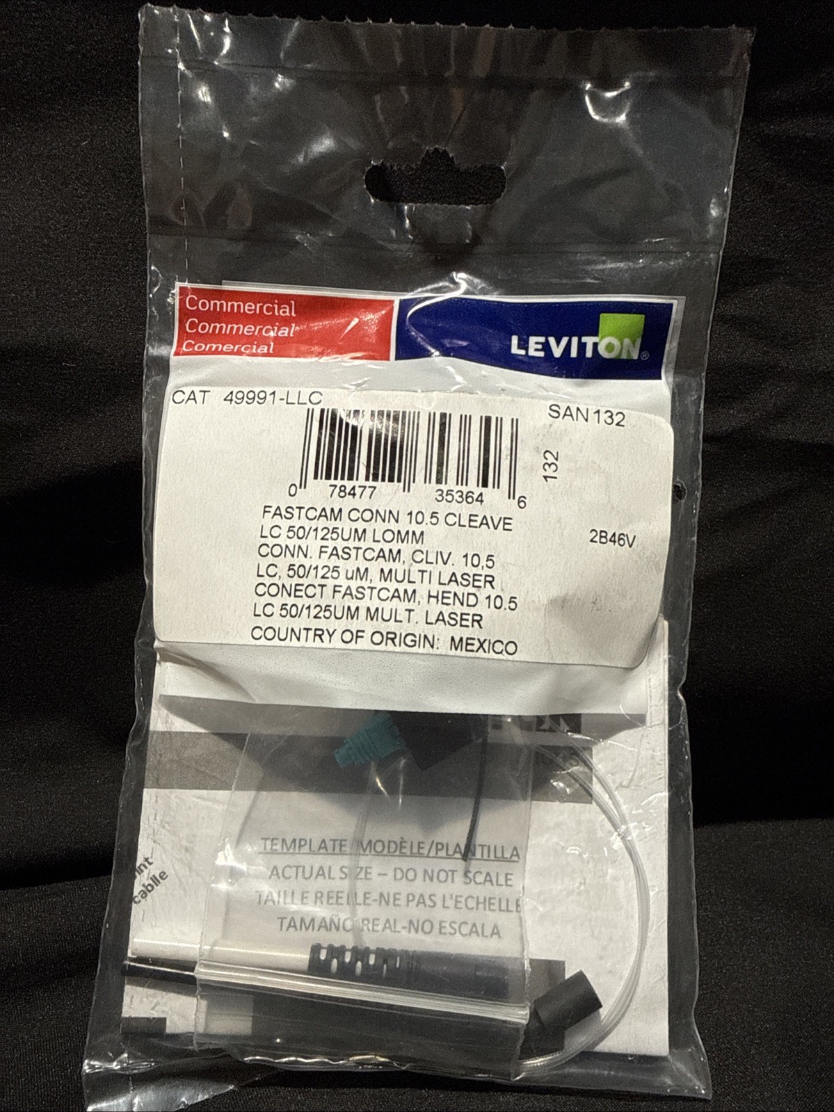 Leviton 49991-LLC FastCAM LC OM3/OM4 Fiber Connector Aqua | Lot of 25