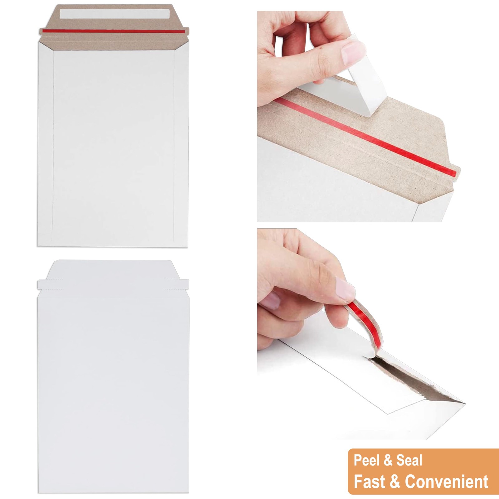 Rigid Mailers 9×12 Inch 100 PCS White Lightweight TearResistant Photo