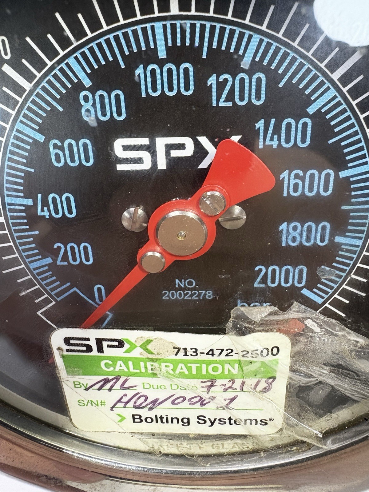 SPX Bolting Systems 2002278 Calibratable Hydraulic 4” Pressure Gauge 30,000 PSI