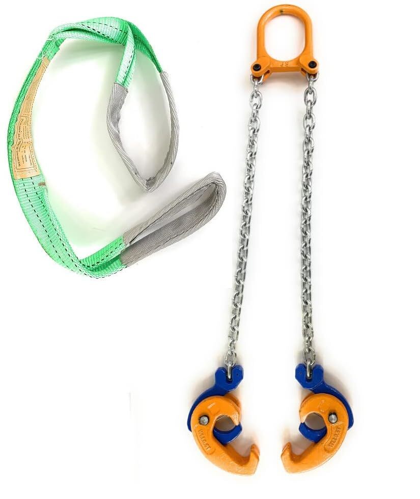 55 Gallon Drum Lifting Chain Hoist with 1 Ton Capacity – Webbing Sling Includ…