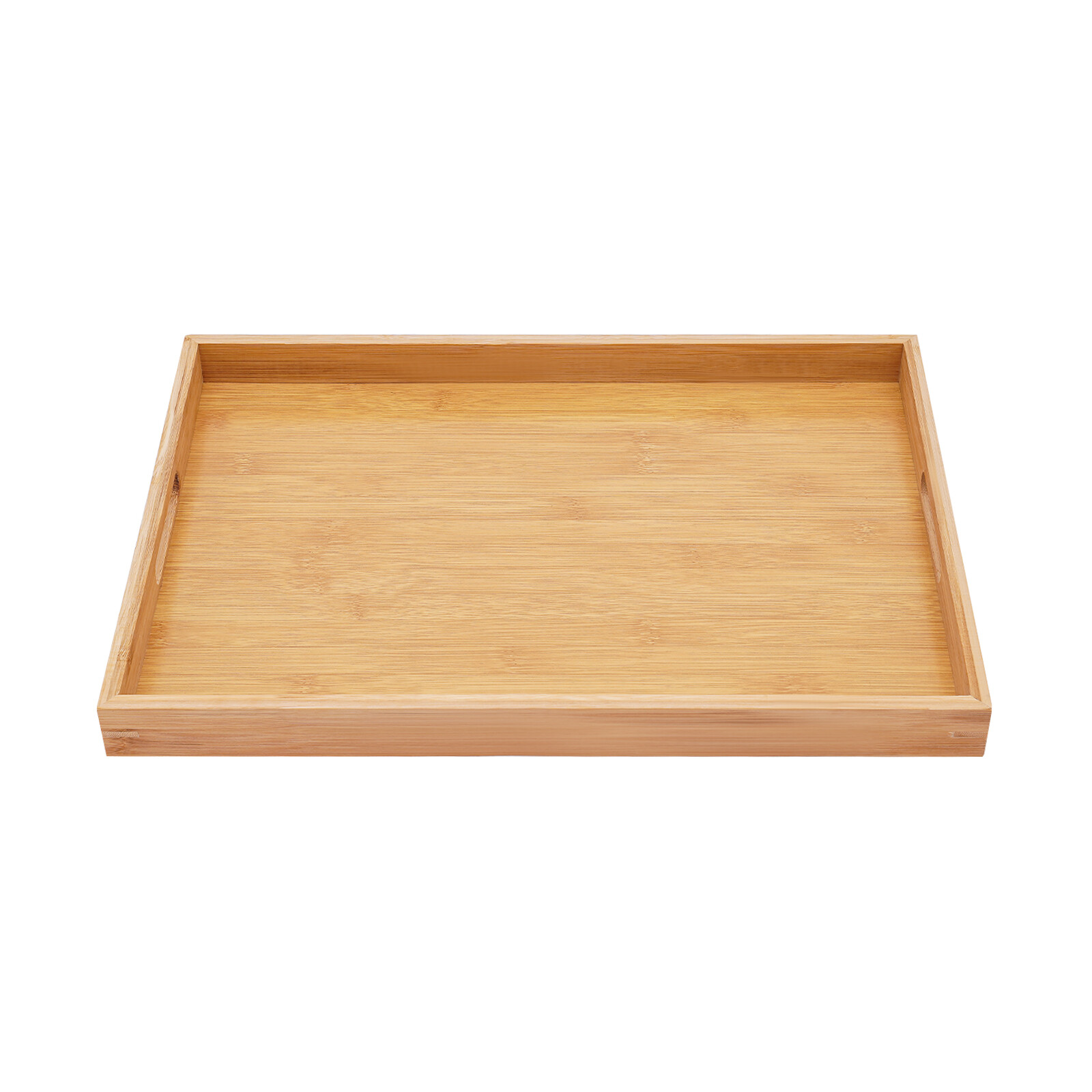 Bamboo Serving Trays 4-Piece Set Rectangular 18.1 × 13 × 1.4 In Log Color
