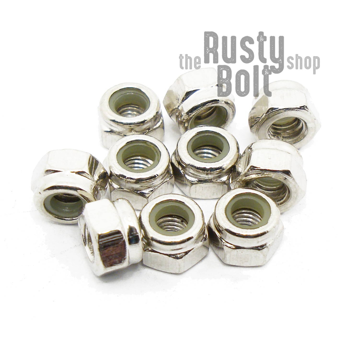 M3 (3mm) Nylon Inserted Lock Nut, Steel, Nickel Plated
