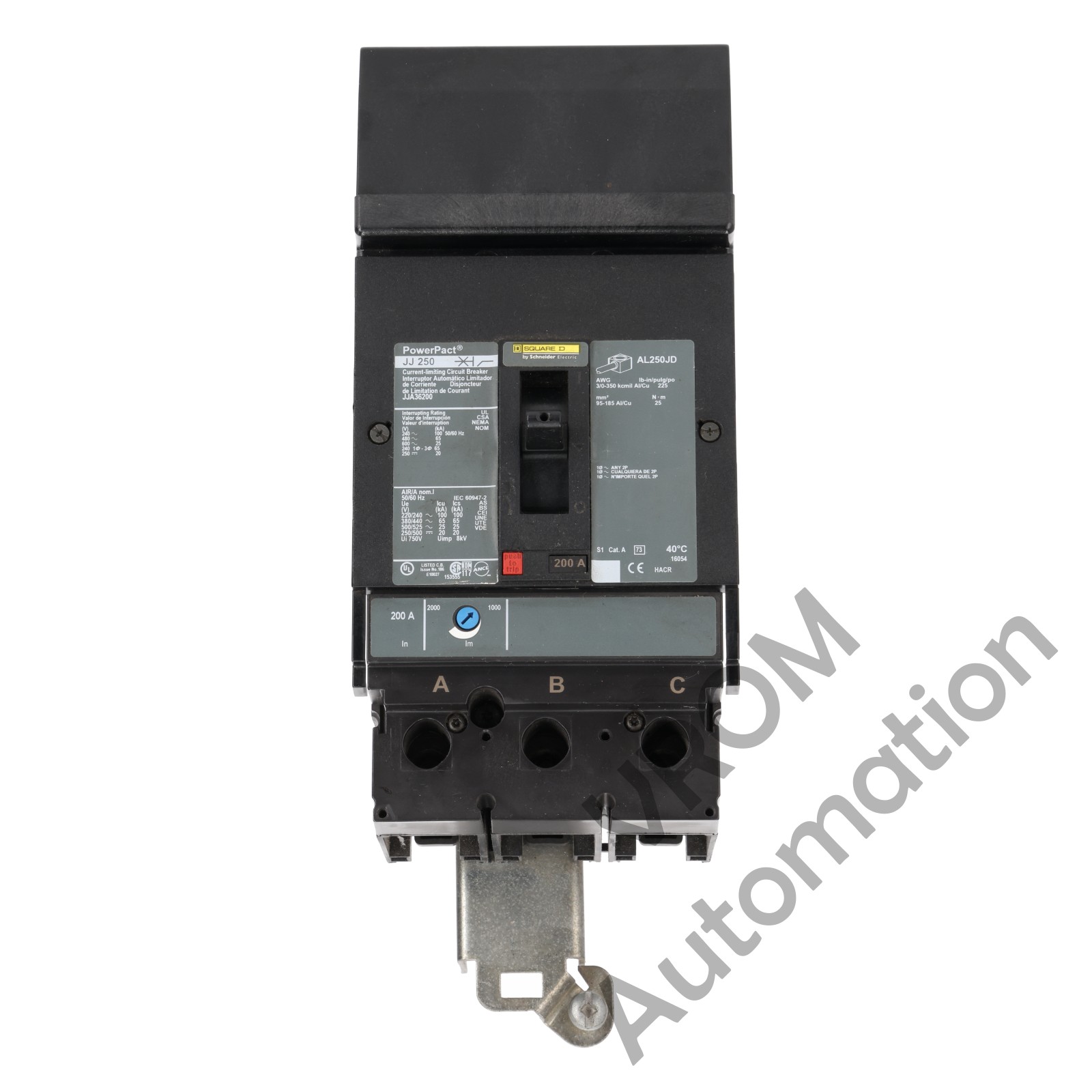 Surplus Square D JJA36200 Circuit Breaker 200A 600VAC 3 Pole