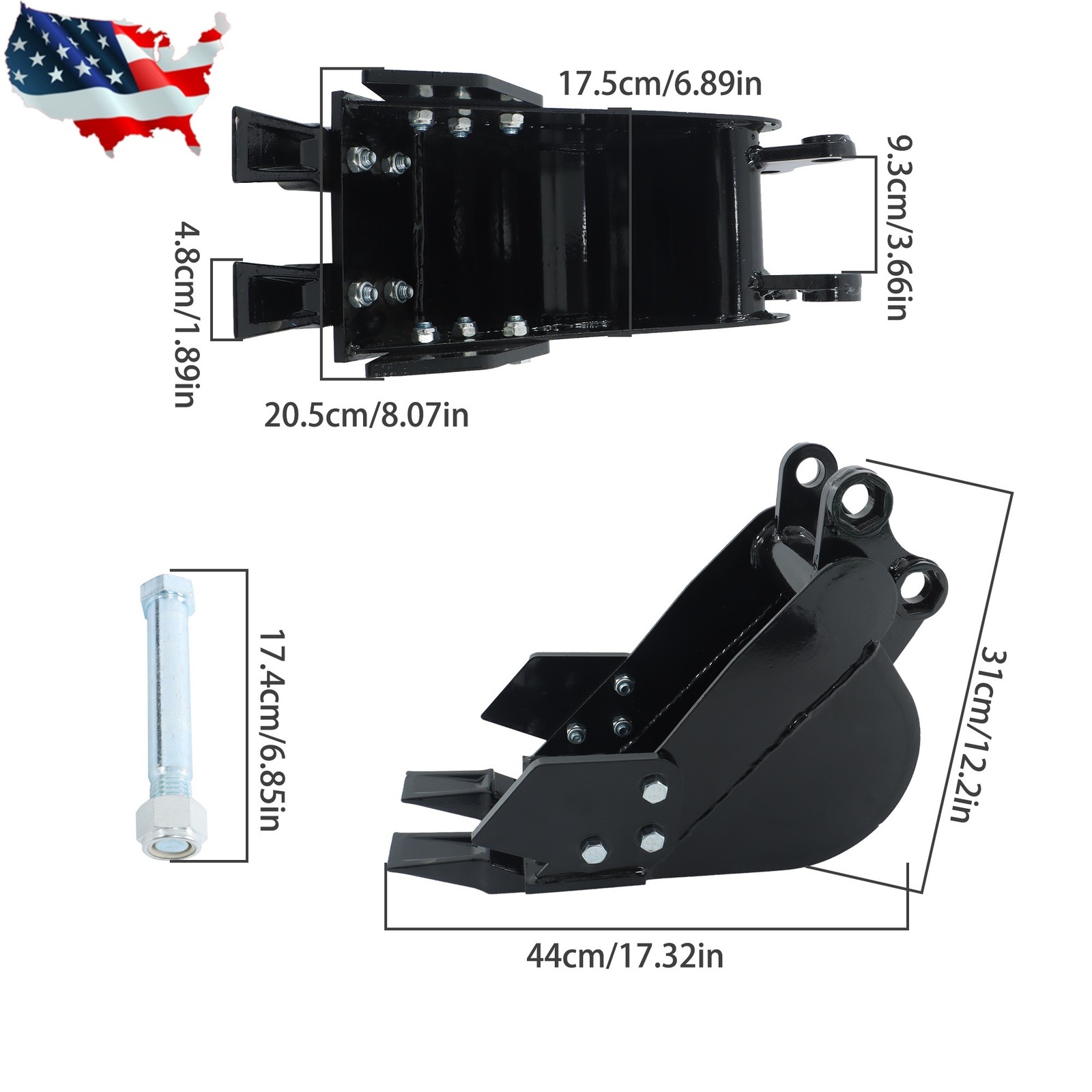 200mm Narrow Bucket Accessory Fit For Mini Excavators Small Digger Attachment