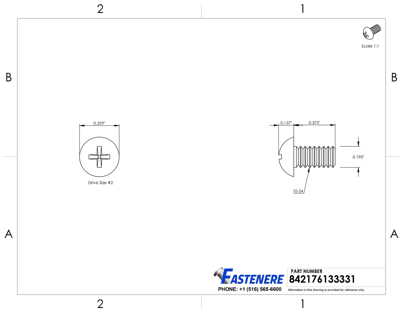 10-24 x 1/2″ Phillips Round Head Machine Screws Stainless Steel 18-8 Qty 100
