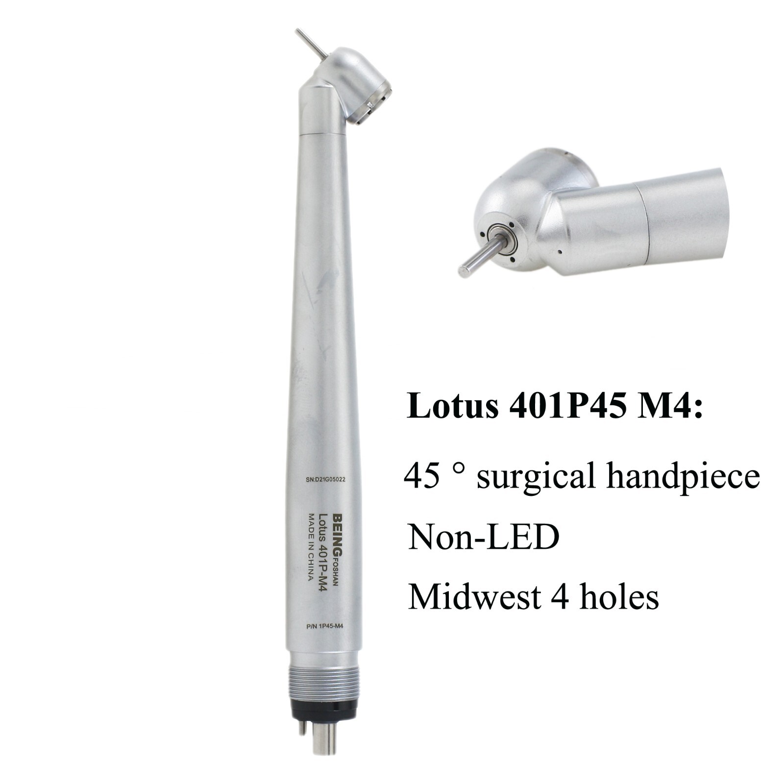 BEING Dental 45 Degree Surgical Handpiece Air Turbine 4 Hole NSK Kavo Coupling