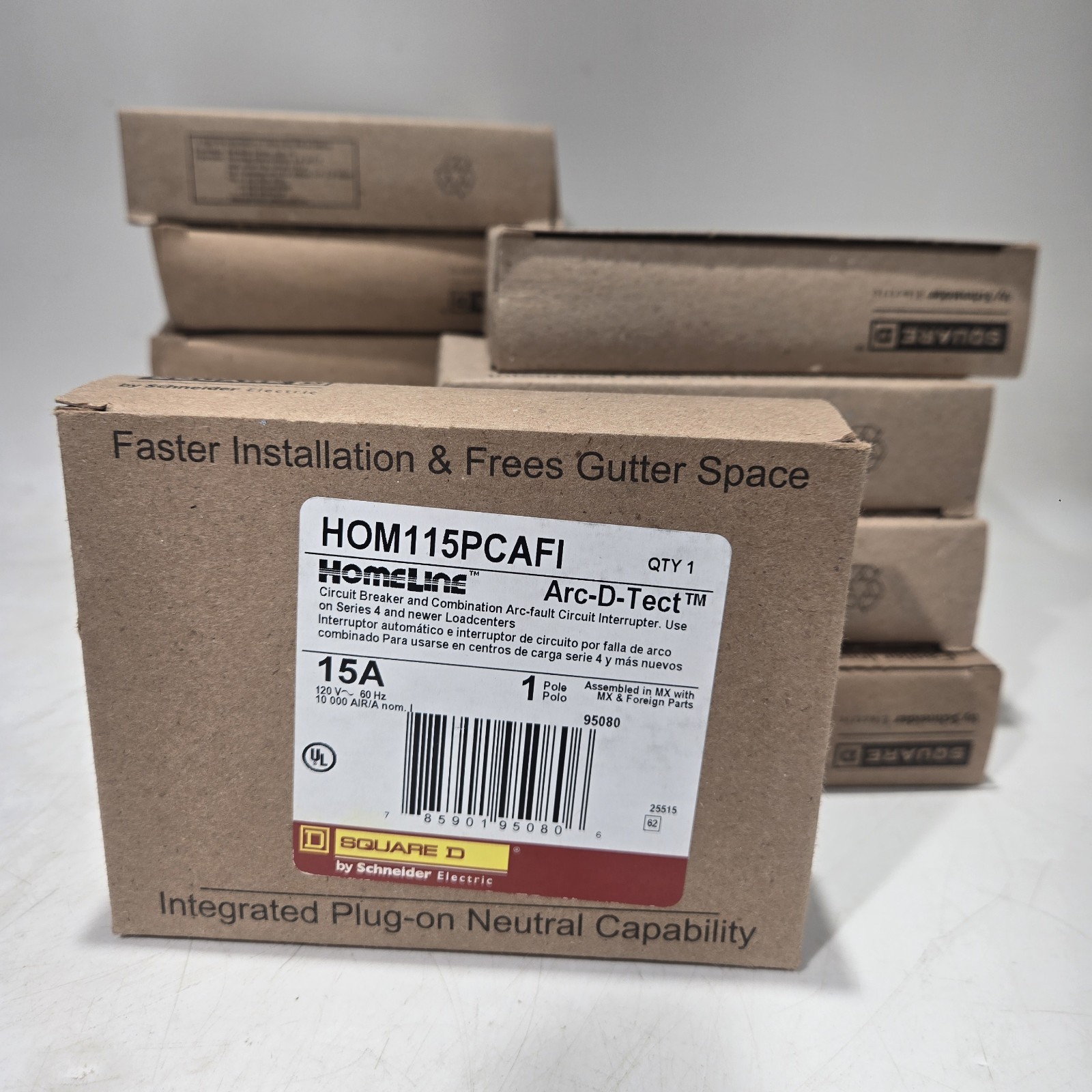 Lor of 10 Square D HOM115PCAFI Homeline – Arc Fault (AFCI) Circuit Breaker